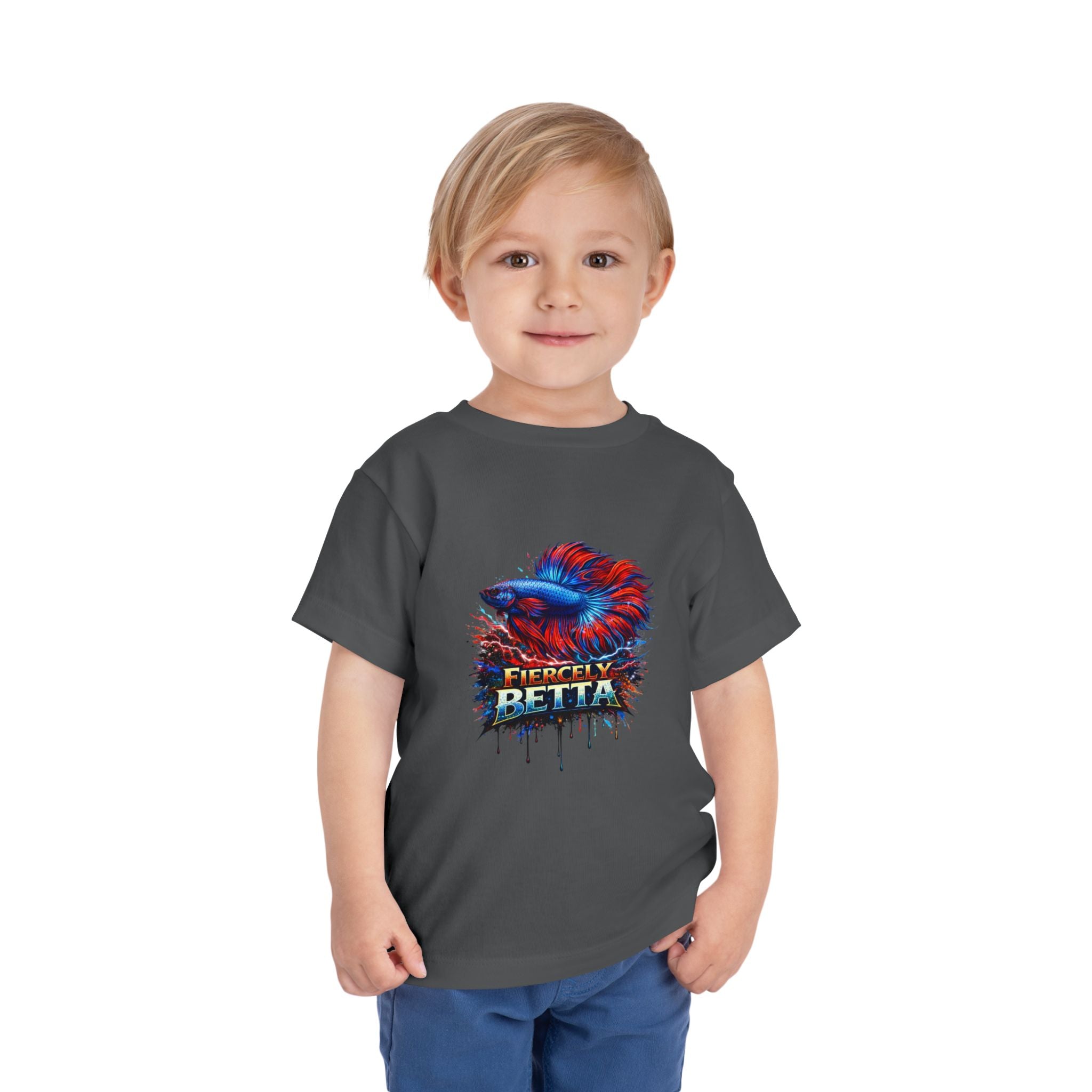 Toddler Tee - 'Fierce Betta' Colorful Betta Fish Graphic Shirt for Kids