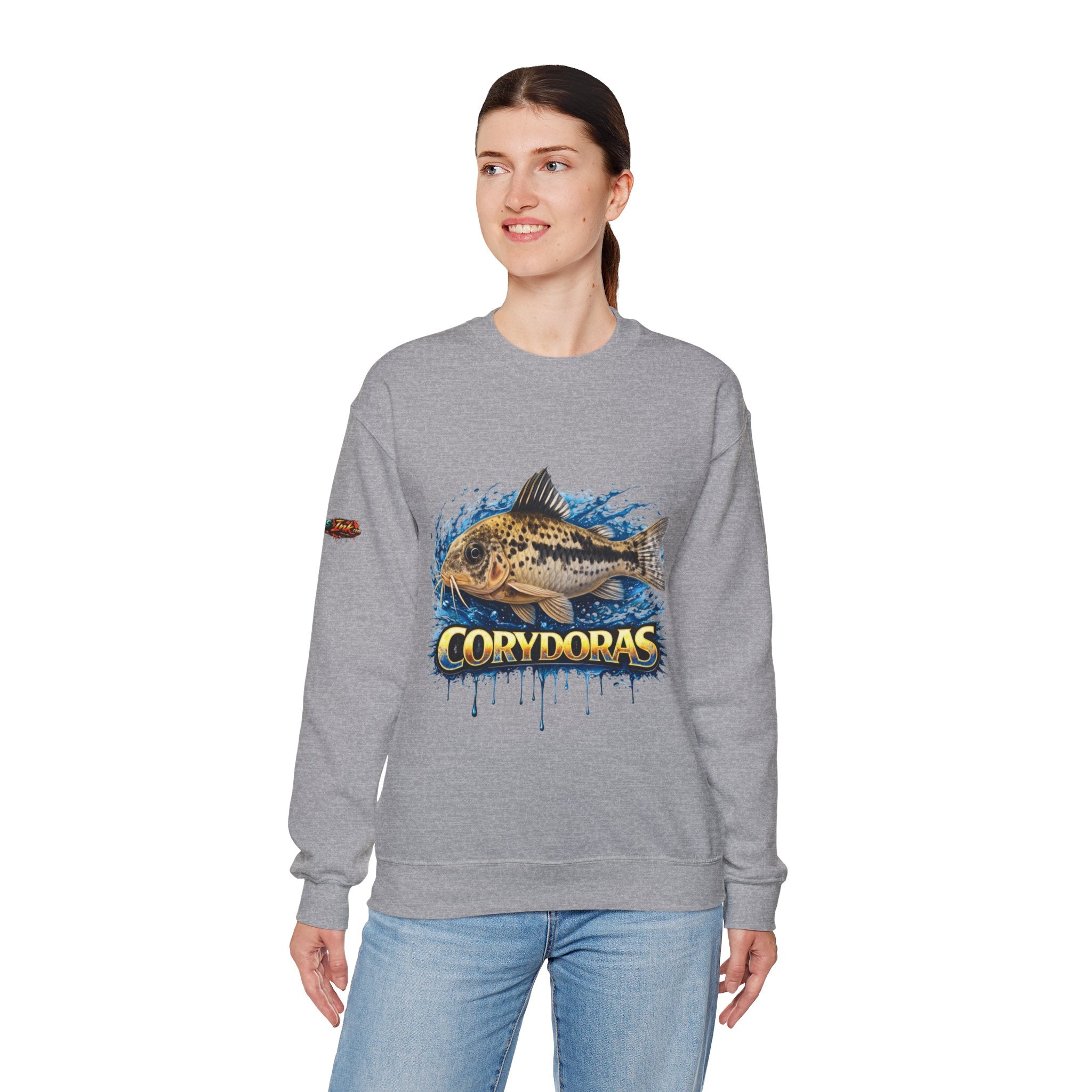 Peppered Corydoras Fish Crewneck Sweatshirt – Aquatic Aquarium Lover Tee