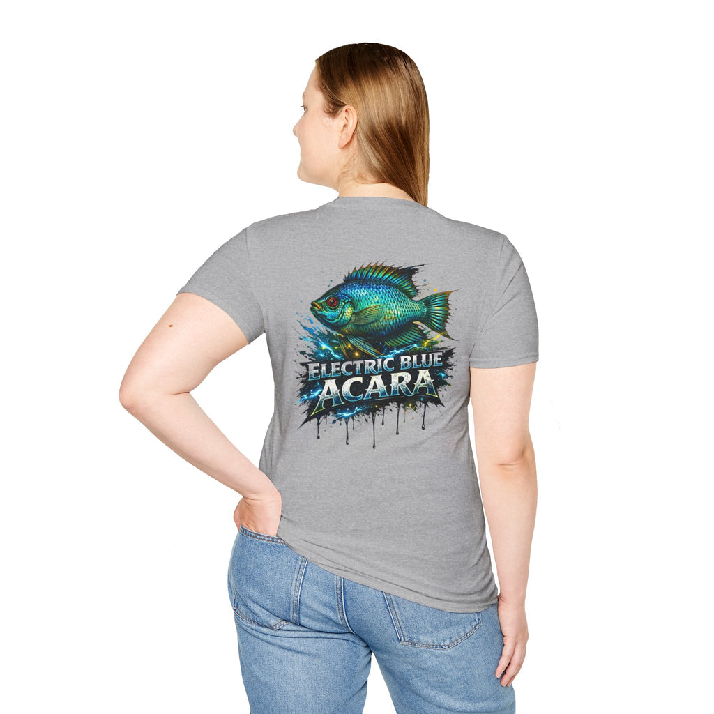 Electric Blue Acara Fish T-Shirt — Vibrant Angler Graphic Tee