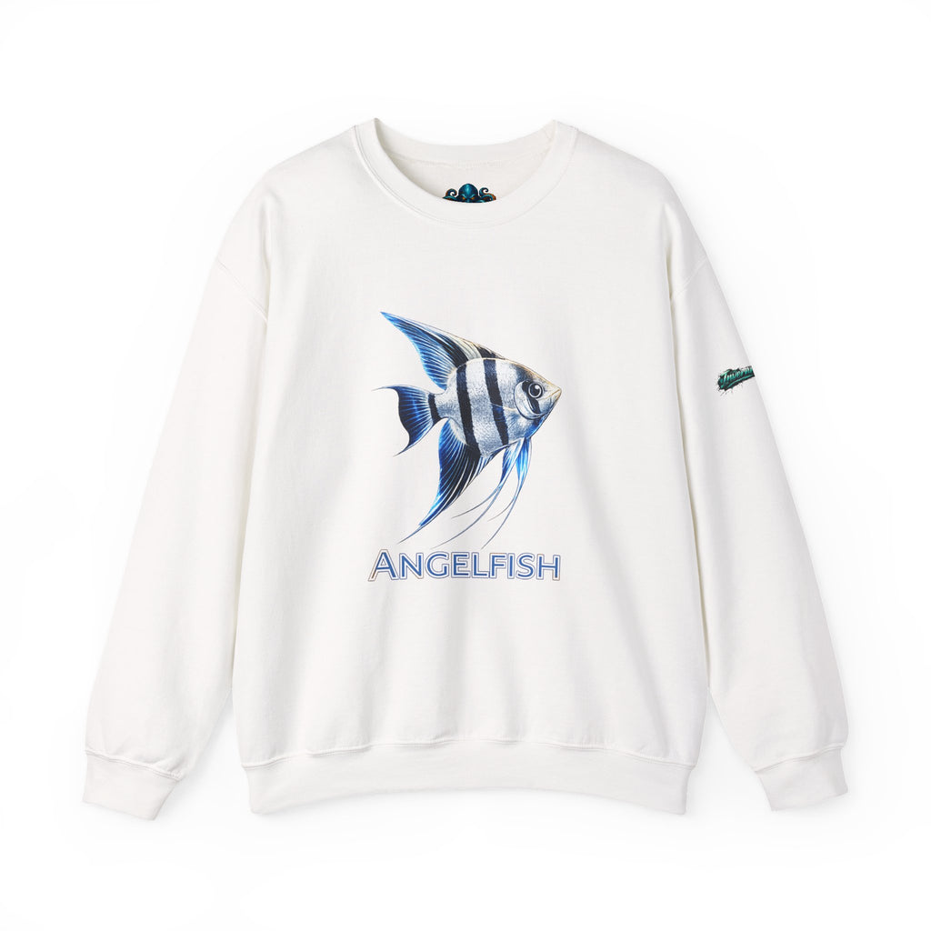 Angelfish Crewneck Sweatshirt — Blue Tropical Fish Graphic