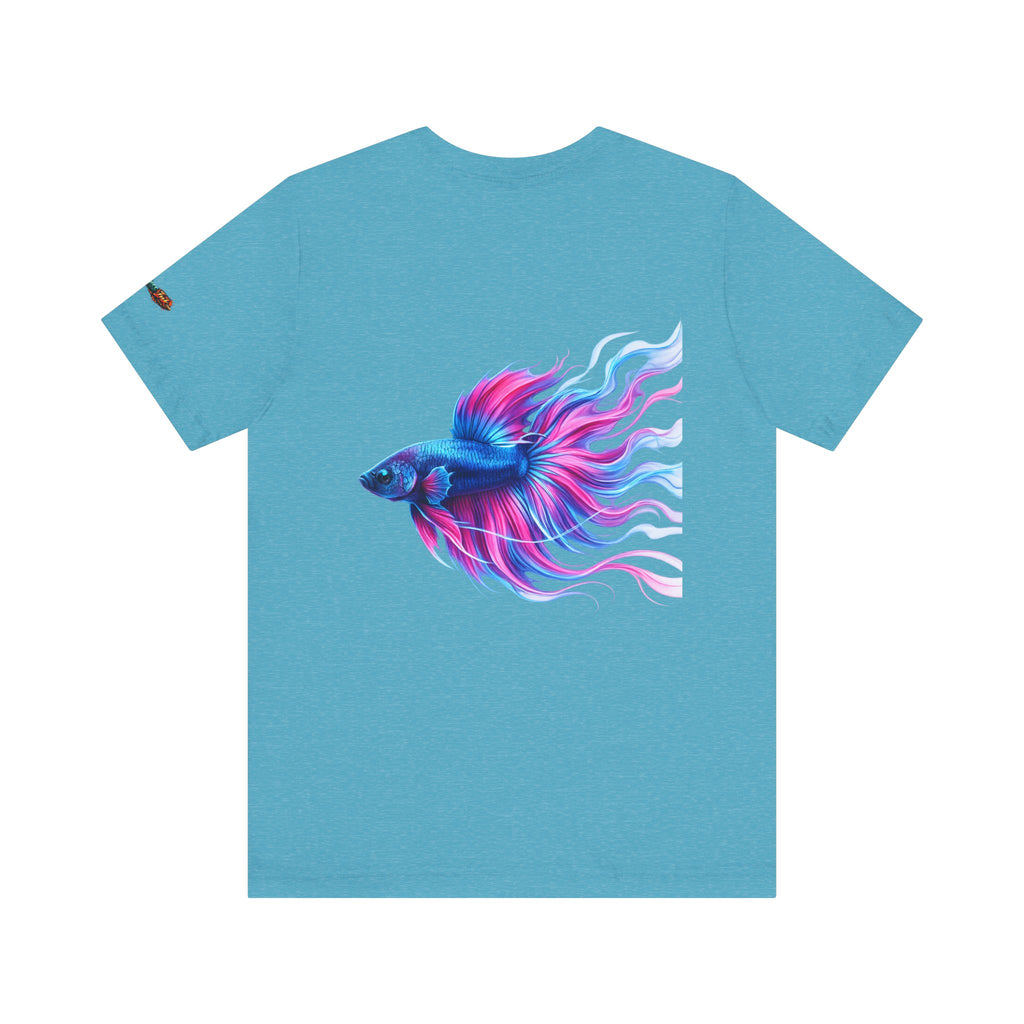 Betta Fish Graphic Tee — Vibrant Blue & Pink Aquatic Art T‑Shirt