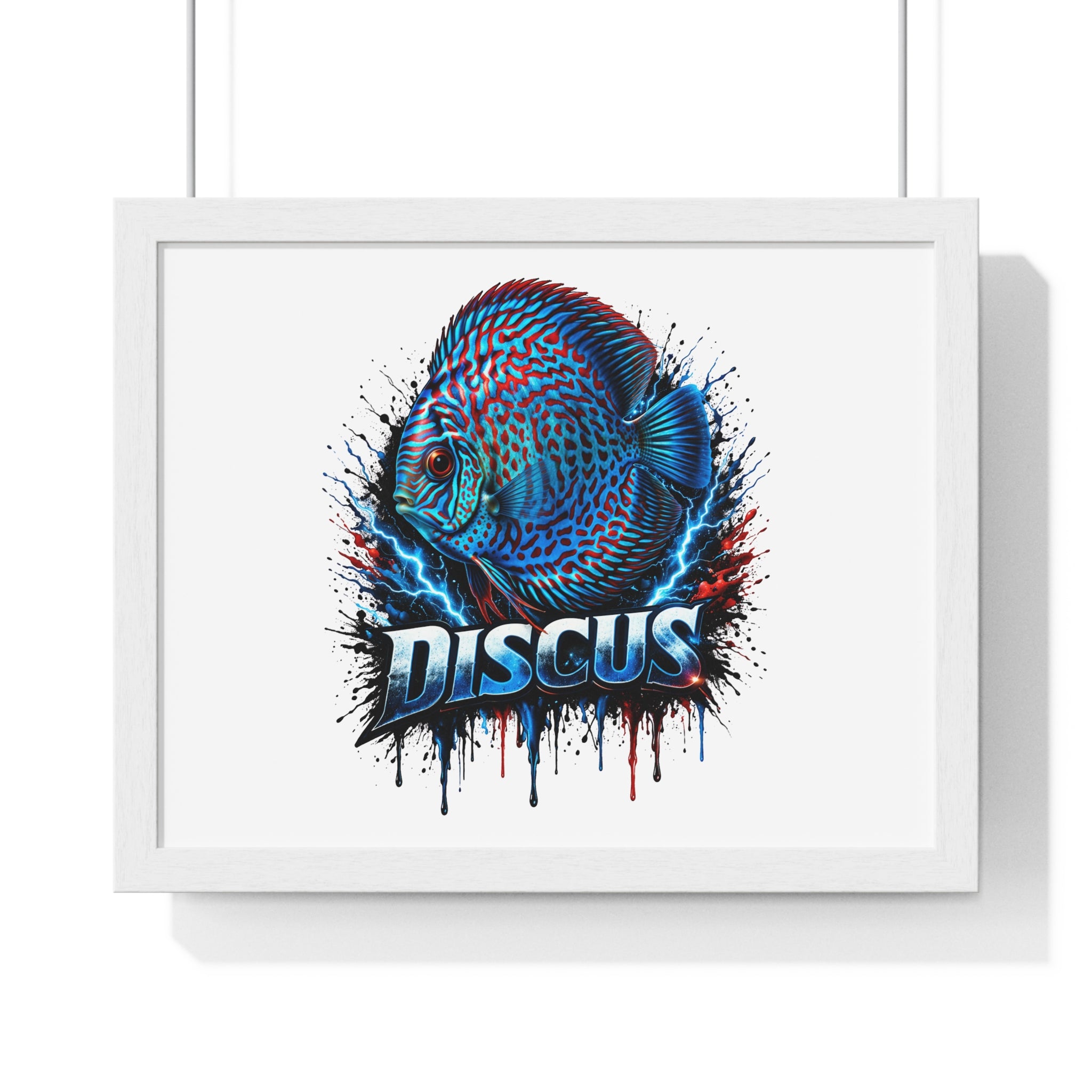 Discus Fish Framed Poster — Colorful Aquarium Artwork