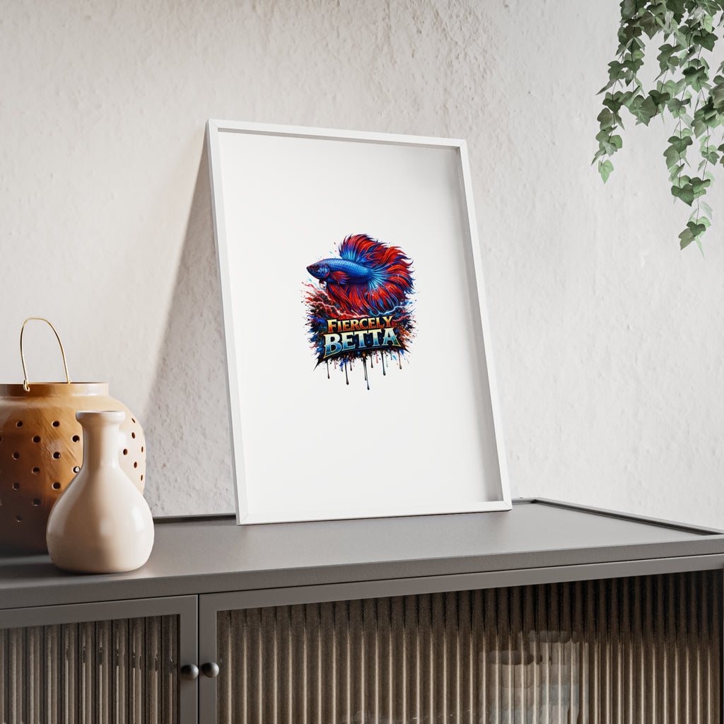 Fiercely Betta Framed Poster — Colorful Betta Fish Wall Art