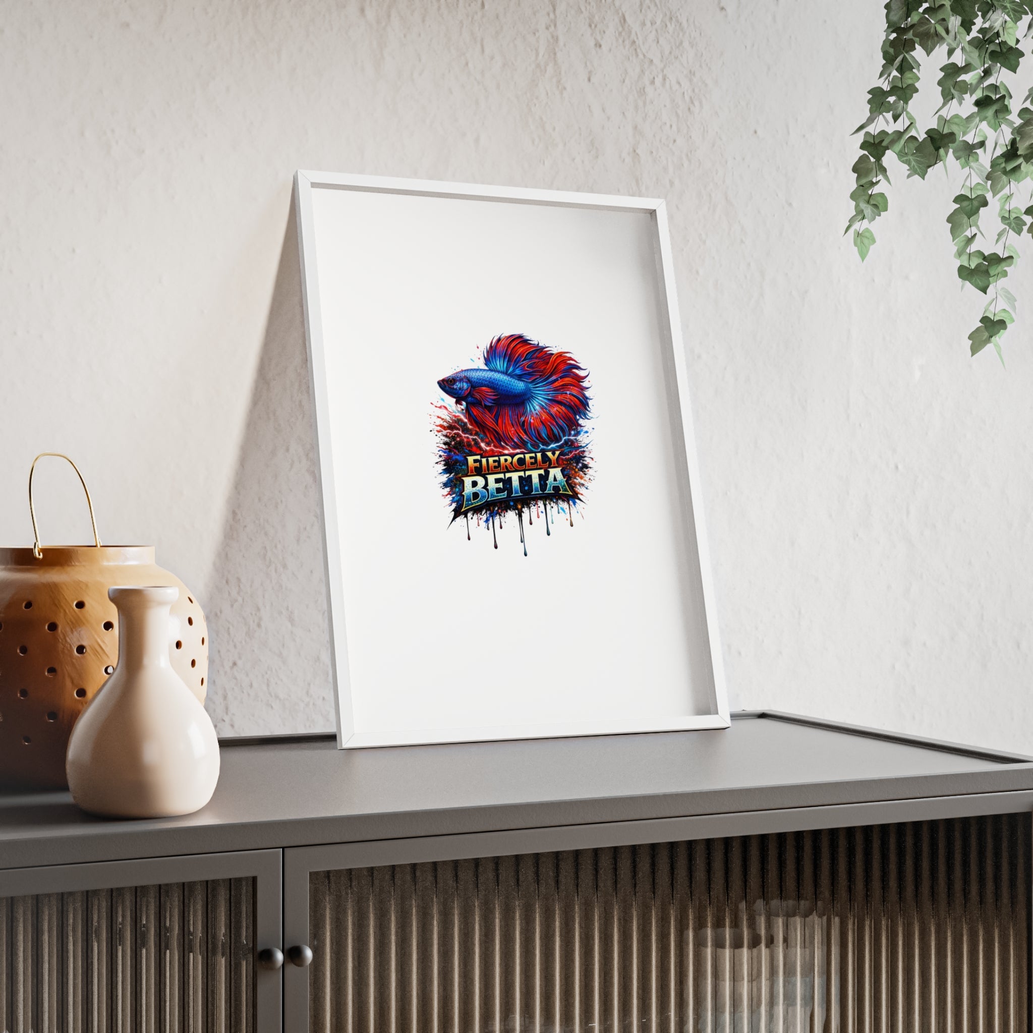 Fiercely Betta Framed Poster — Colorful Betta Fish Wall Art