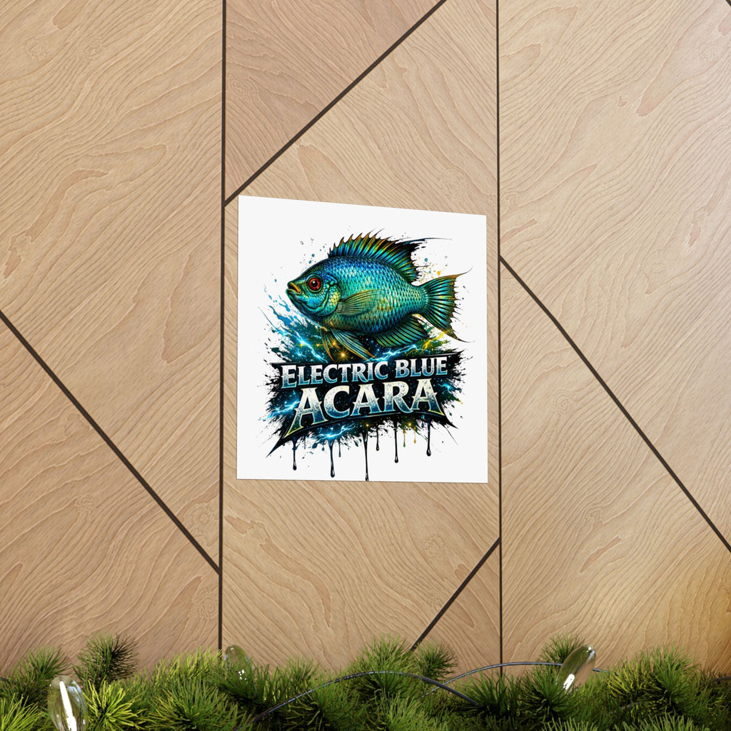 Electric Blue Acara – Matte Vertical Poster