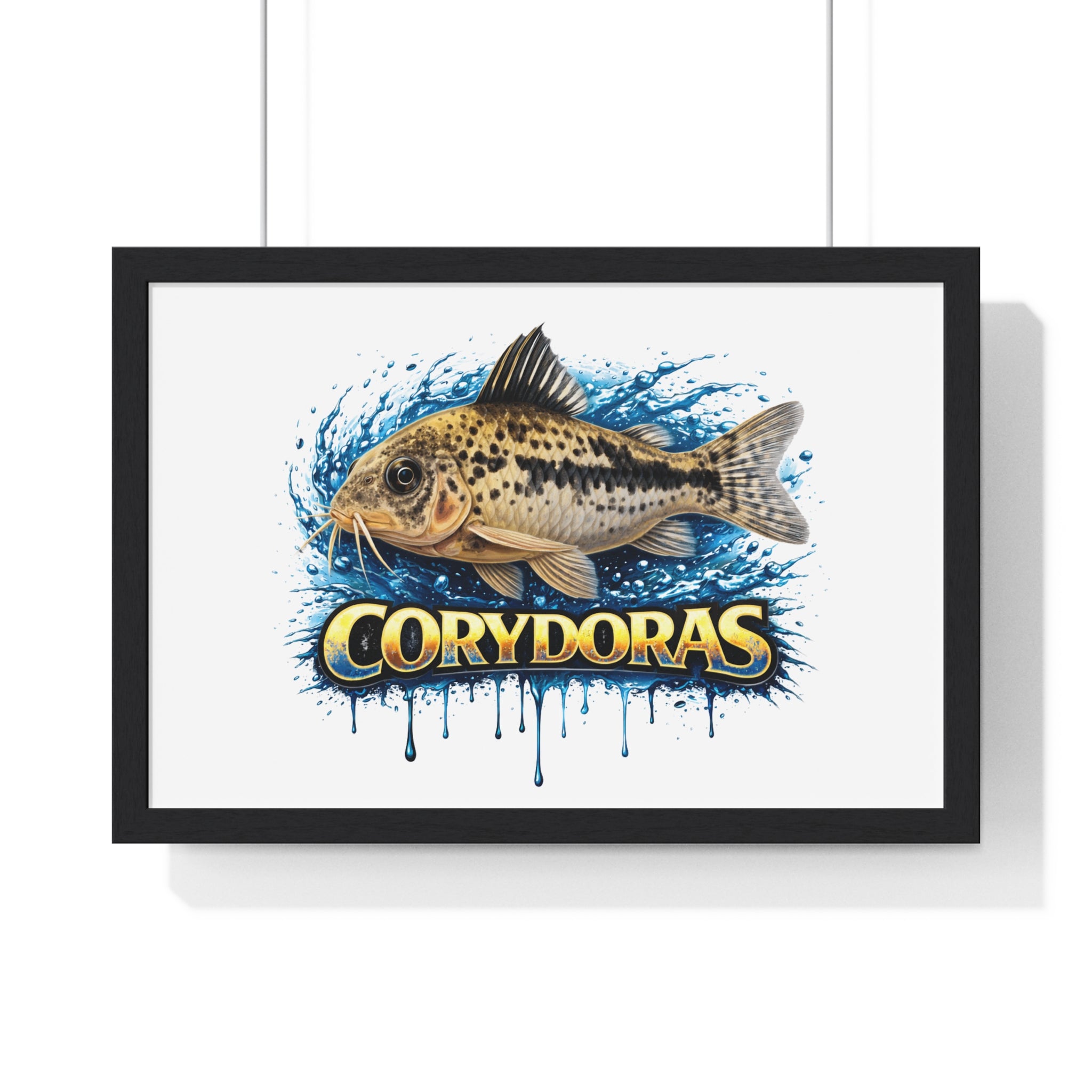 Peppered Corydoras Fish Framed Poster — Aquarium Wall Art
