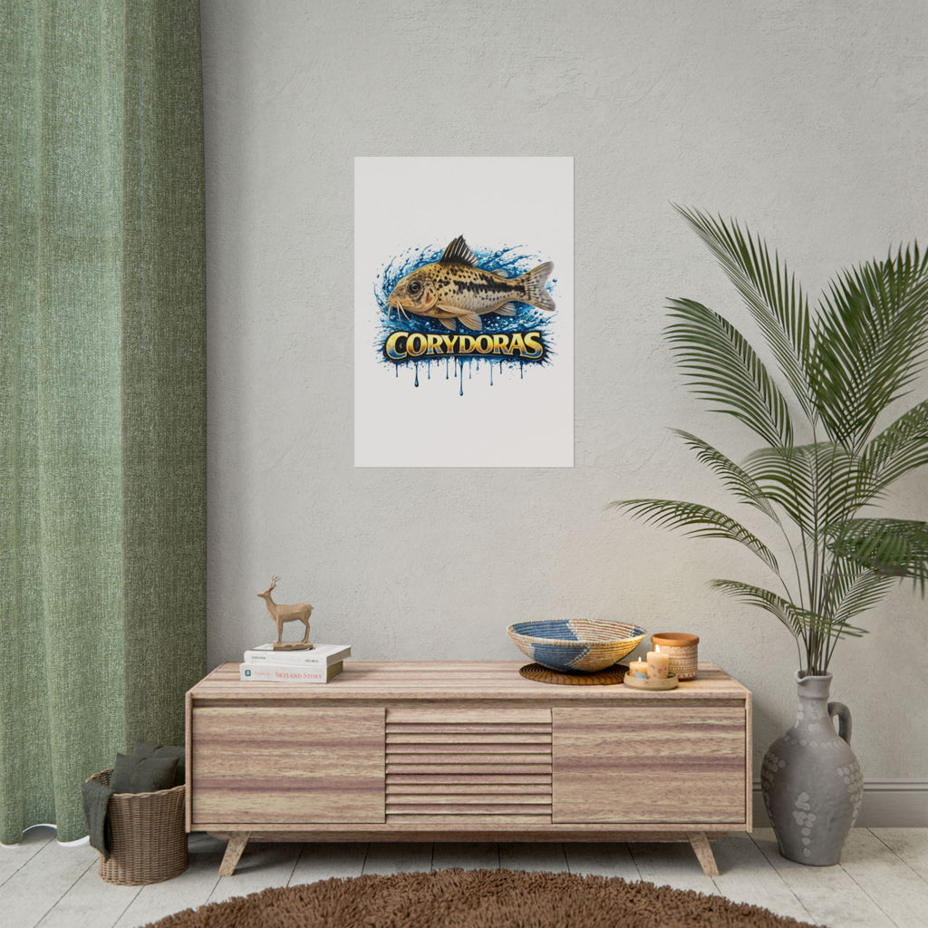 Corydoras Aquarium Fish Poster — Rolled Decorative Wall Art for Fishkeepers