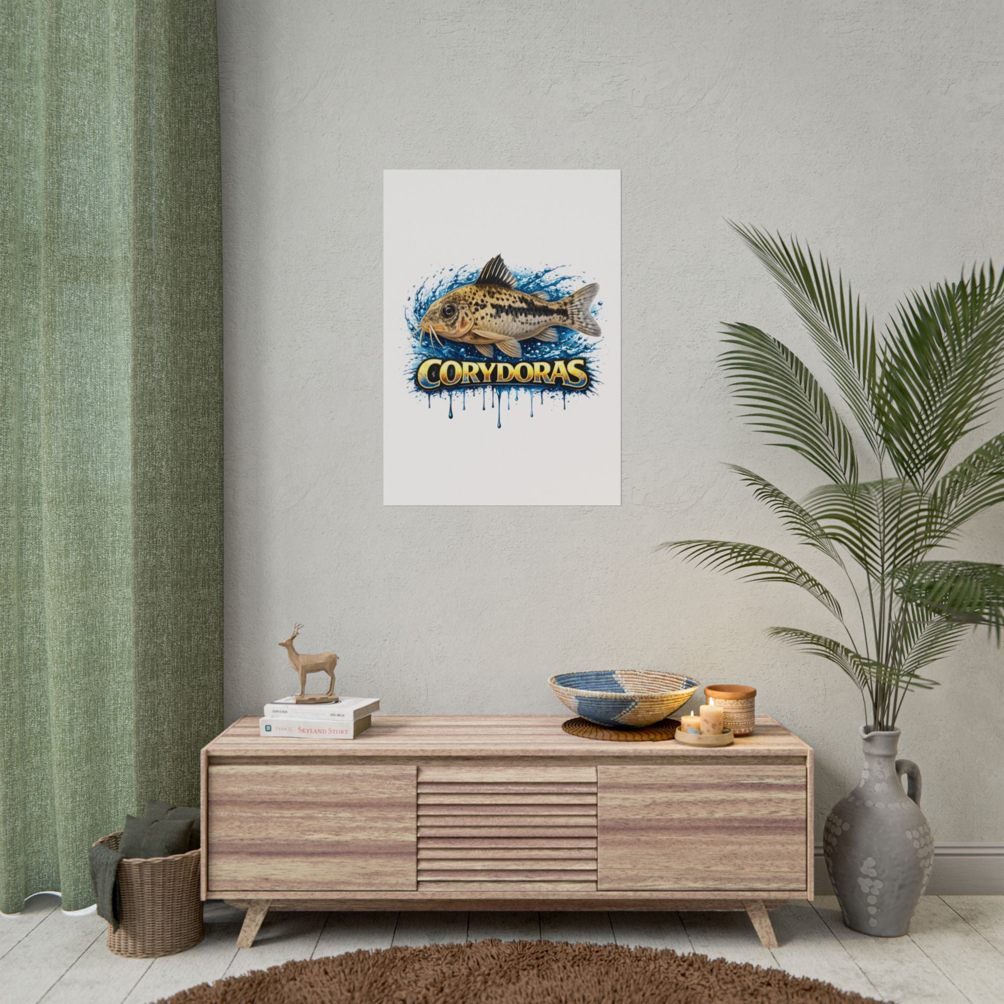 Corydoras Aquarium Fish Poster — Rolled Decorative Wall Art for Fishkeepers