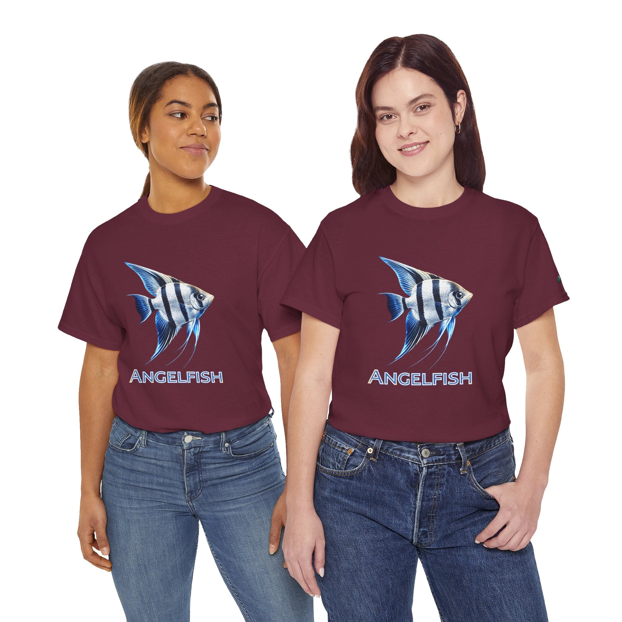 Angelfish Graphic Tee — Blue Tropical Fish Shirt