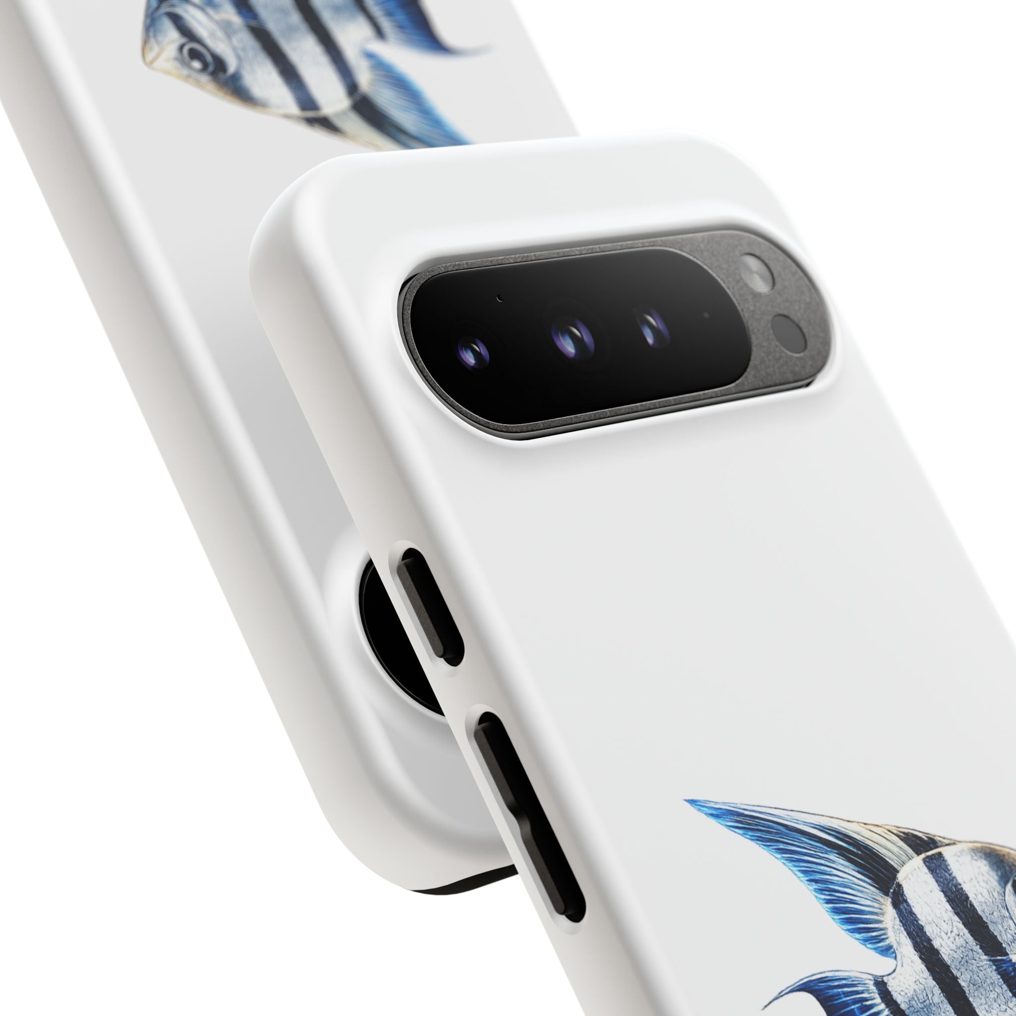 Angelfish Tough Phone Case – Durable Protective Case with Blue Tropical Fish Design
