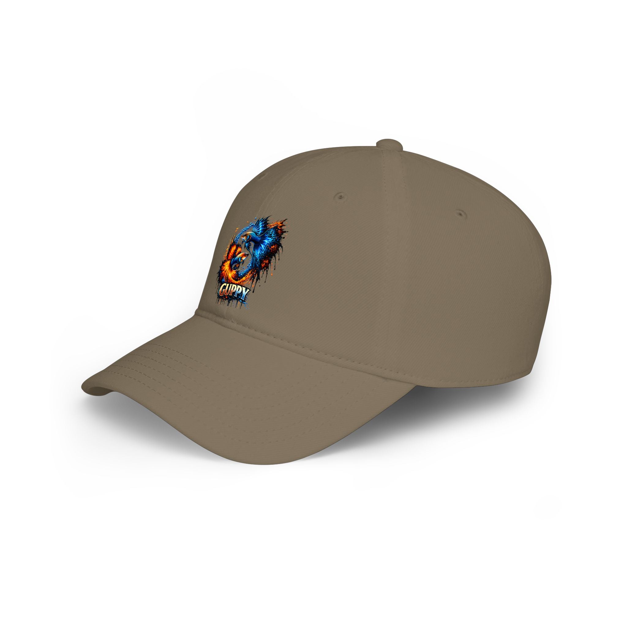 Low Profile Cap — Colorful Grunge Fish 'Guppy' Embroidered Hat