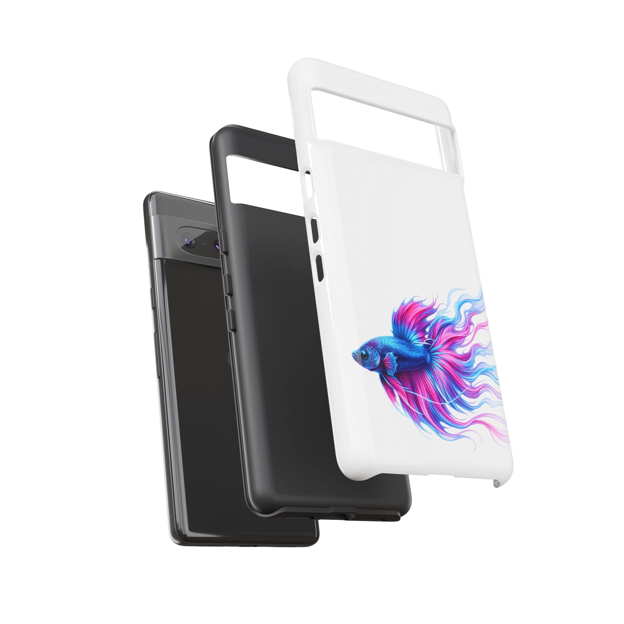 Betta Fish Tough Phone Case — Colorful Watercolor Fish Protective Cover