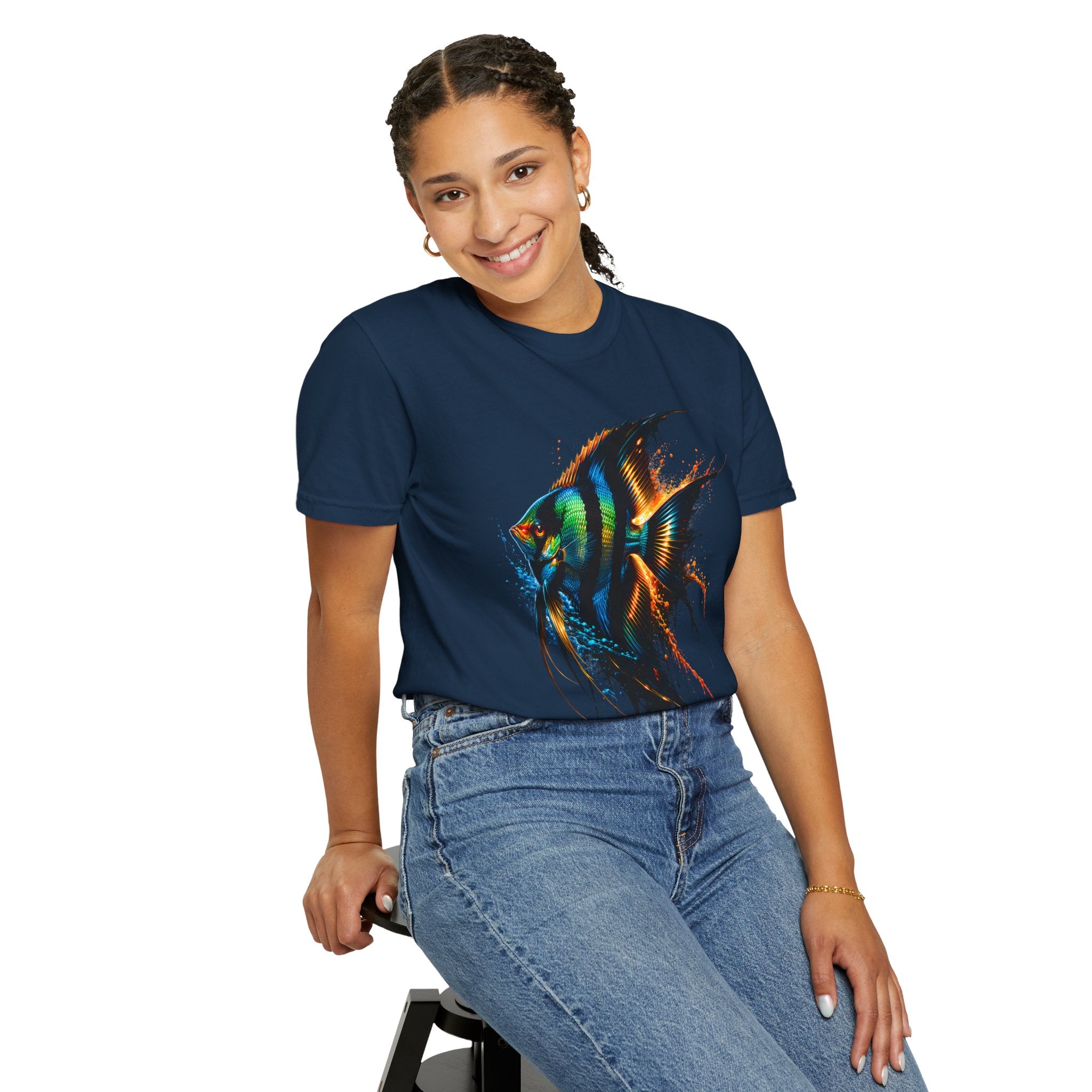Vibrant Drip Angelfish Graphic Tee
