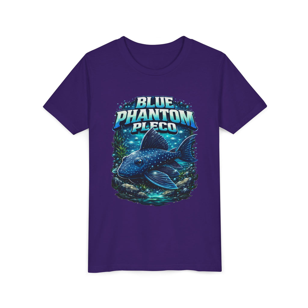 Blue Phantom Pleco Youth Tee – Kids Fish Aquarium T-Shirt