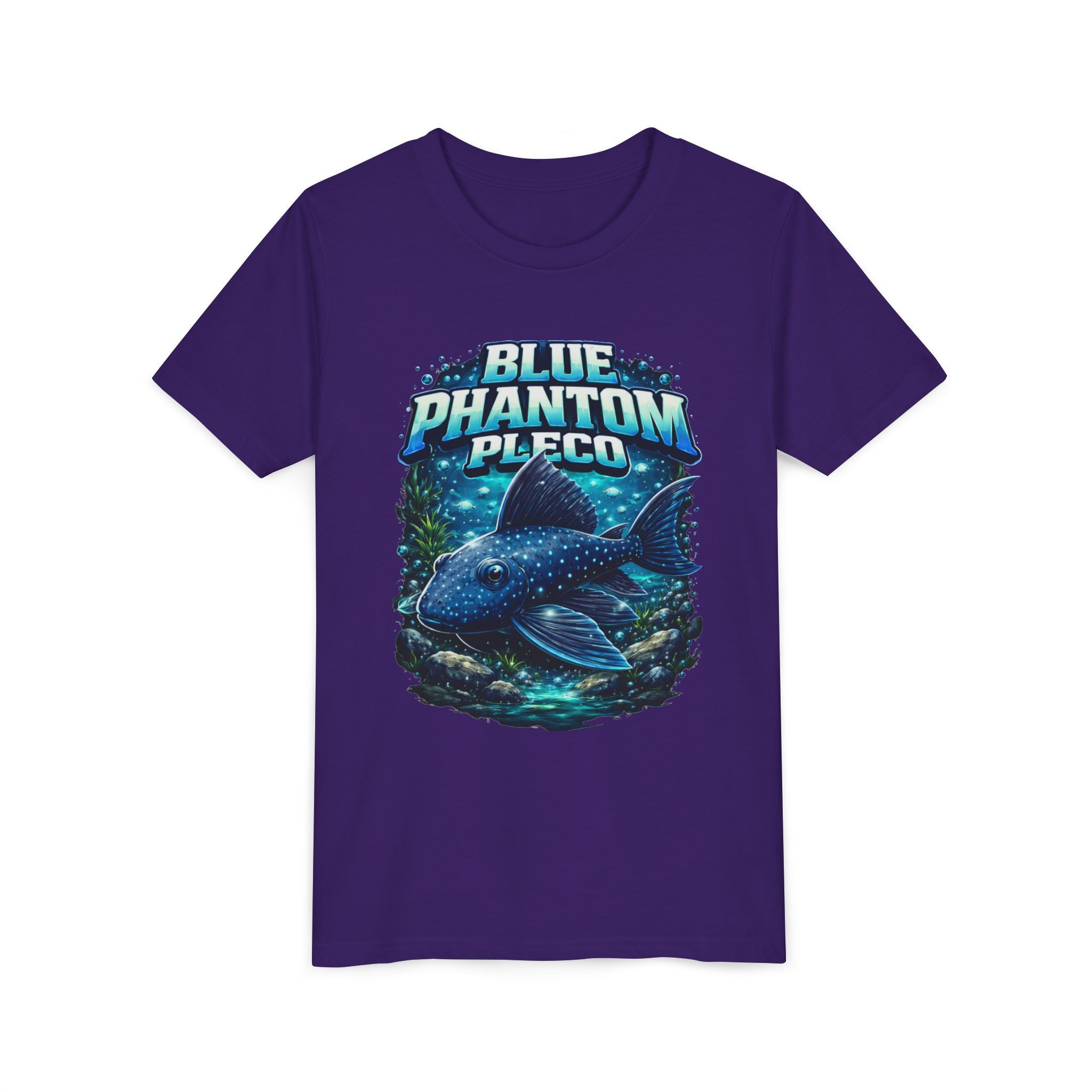 Blue Phantom Pleco Youth Tee – Kids Fish Aquarium T-Shirt