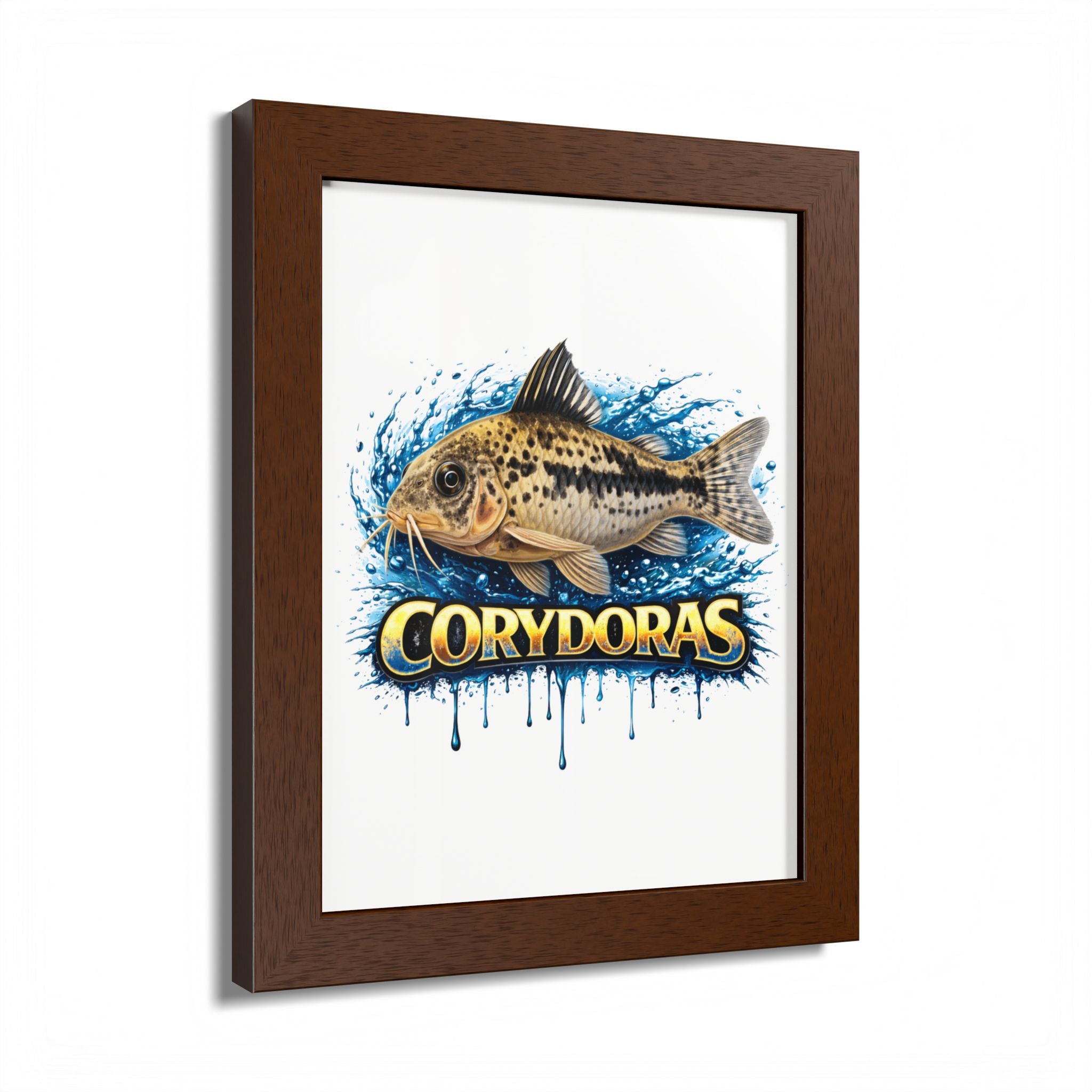 Corydoras Fish Framed Poster — Colorful Aquarium Art Print