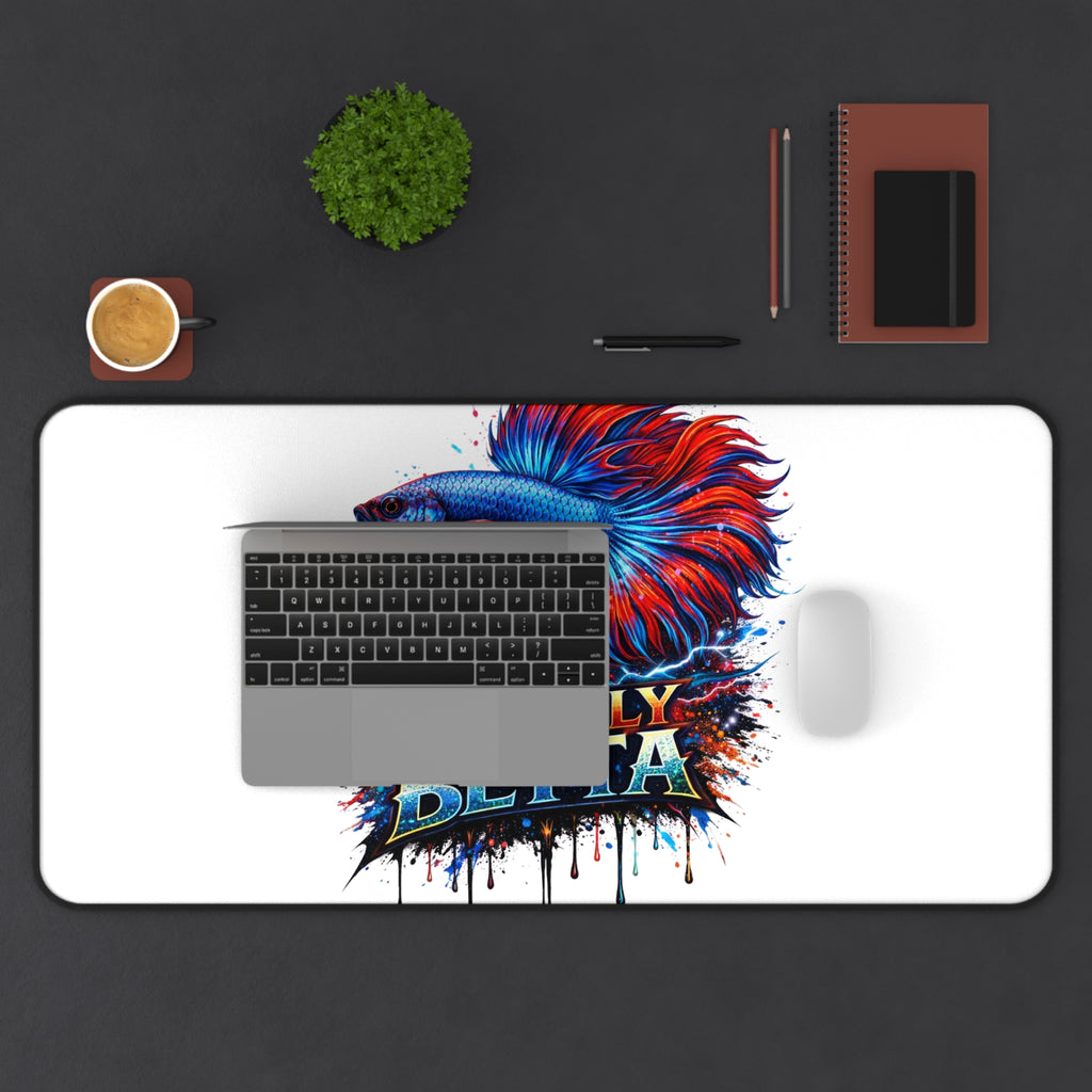 Betta Fish Desk Mat — 'Fiercely Betta' Colorful Aquarium Mouse Pad