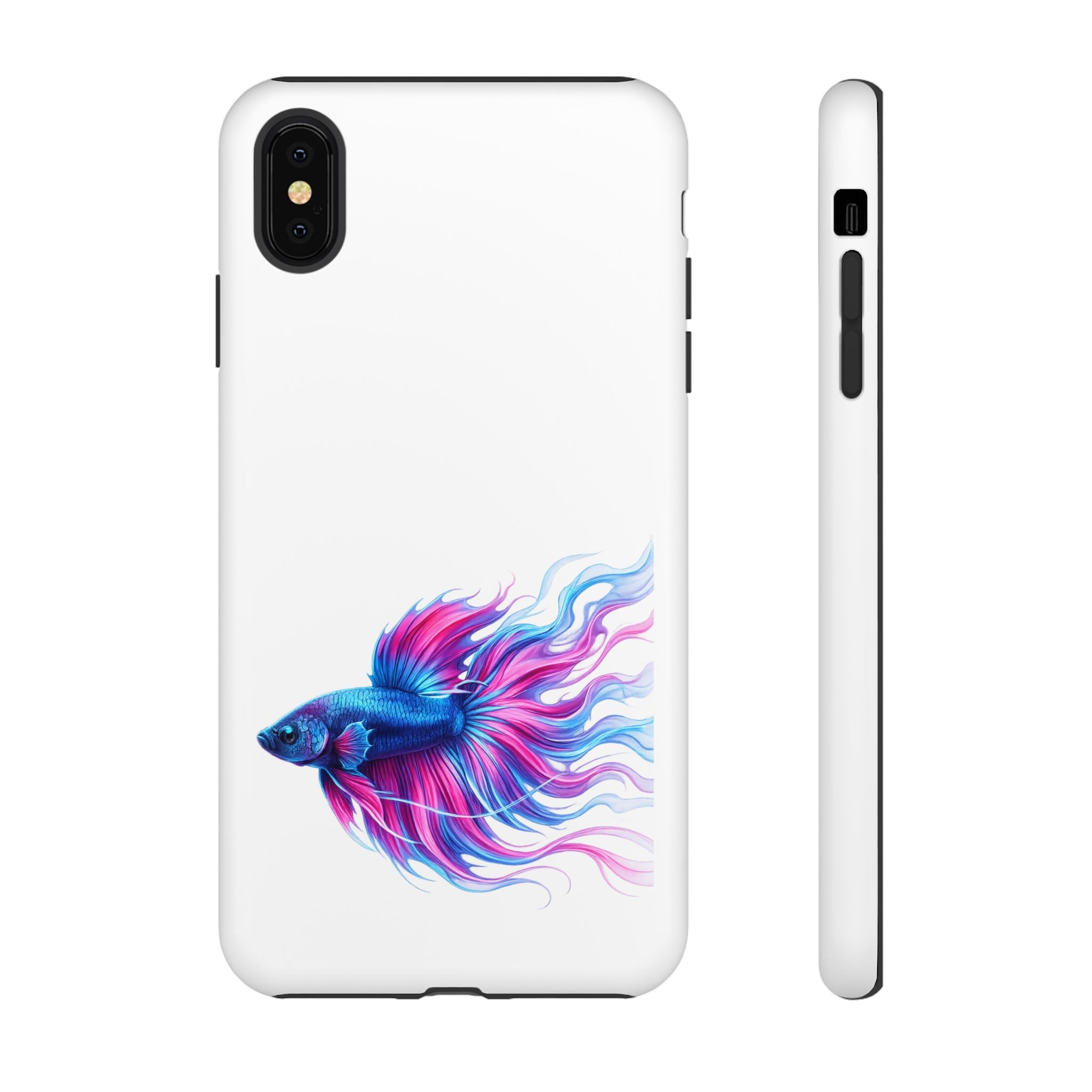 Betta Fish Tough Phone Case — Colorful Watercolor Fish Protective Cover