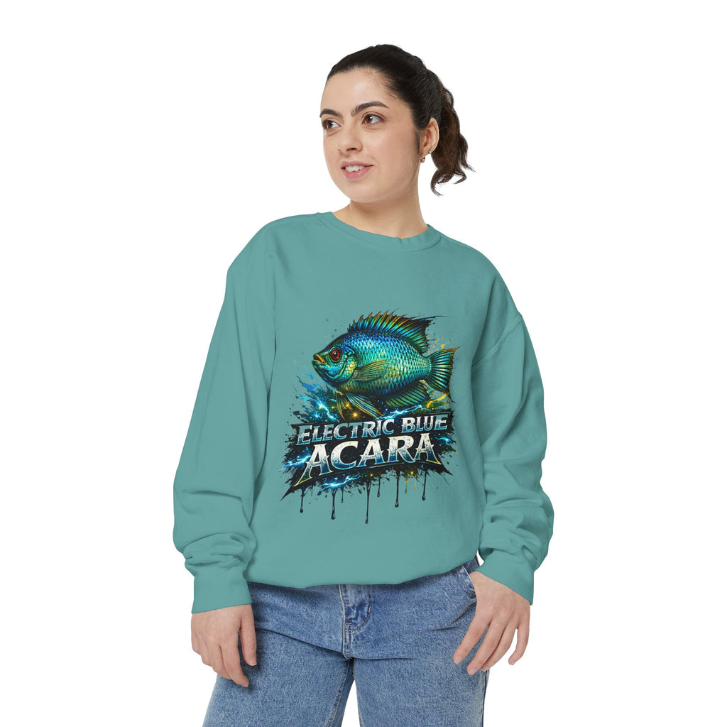 Electric Blue Acara – Garment-Dyed Premium Sweatshirt