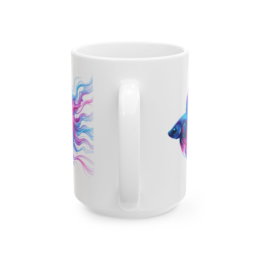 Colorful Betta Fish Ceramic Mug — Vibrant Aquatic Art Coffee Cup (11oz, 15oz)