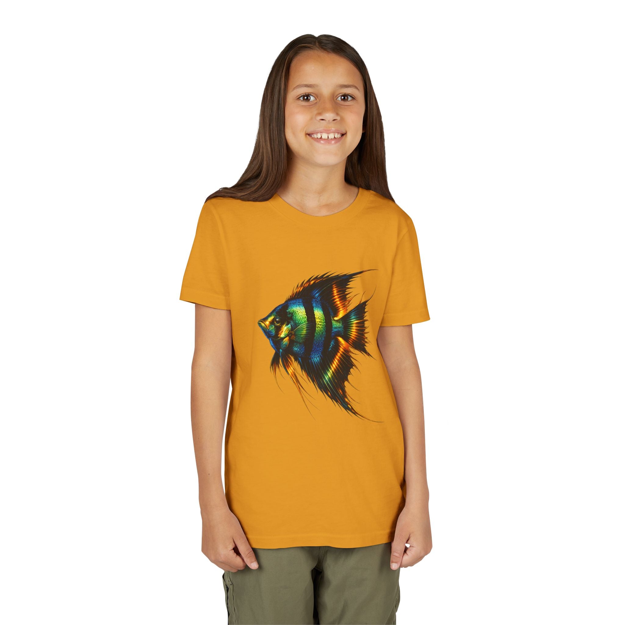 Angelfish Youth Tee – Colorful Aquarium Fish Graphic Shirt for Kids