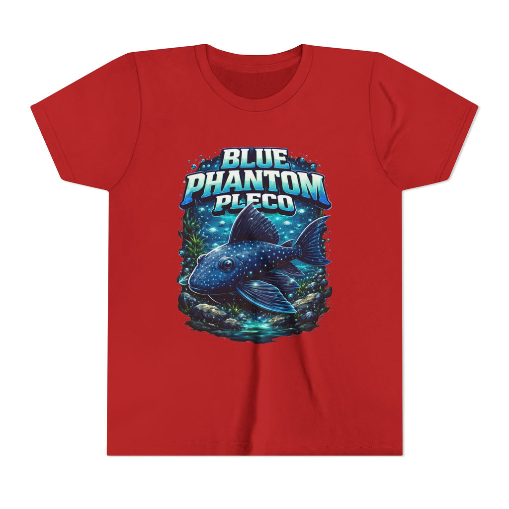 Blue Phantom Pleco Youth Tee – Kids Fish Aquarium T-Shirt