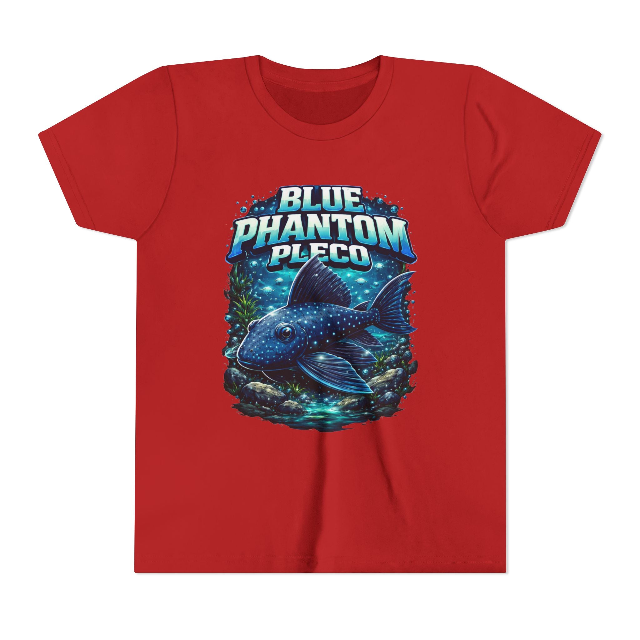 Blue Phantom Pleco Youth Tee – Kids Fish Aquarium T-Shirt