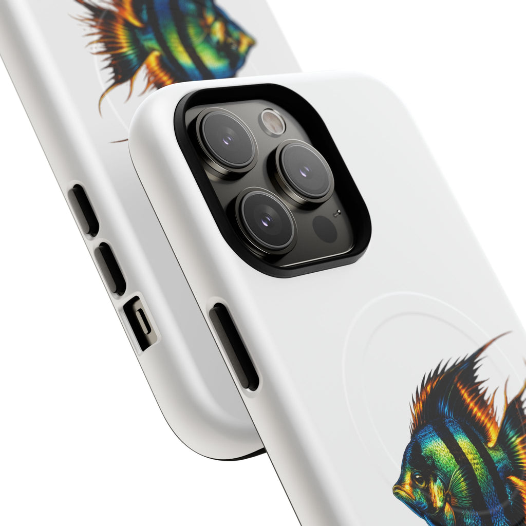 Angelfish Art Tough Magnetic Phone Case — Colorful Aquarium Fish iPhone Cover