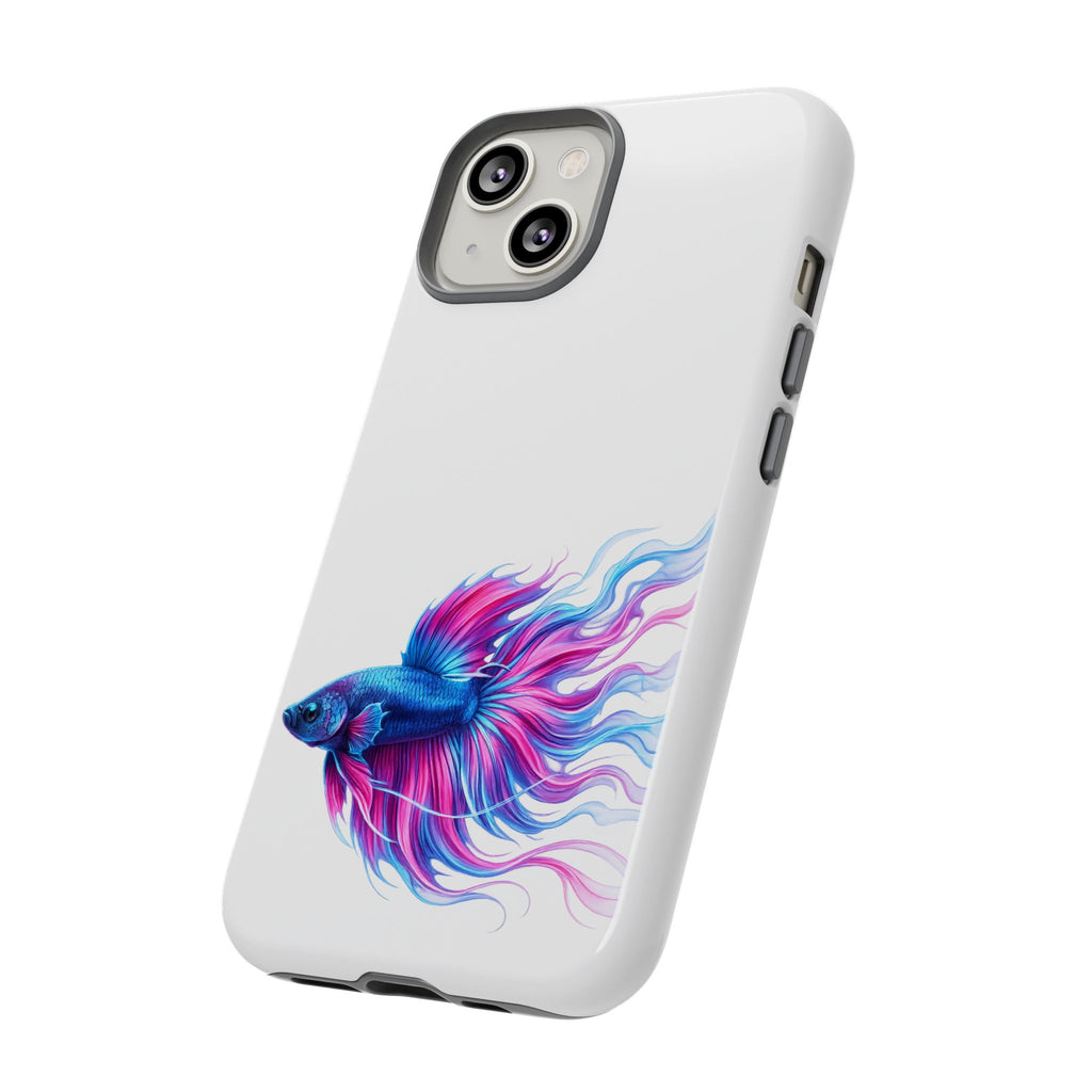 Betta Fish Tough Phone Case — Colorful Watercolor Fish Protective Cover