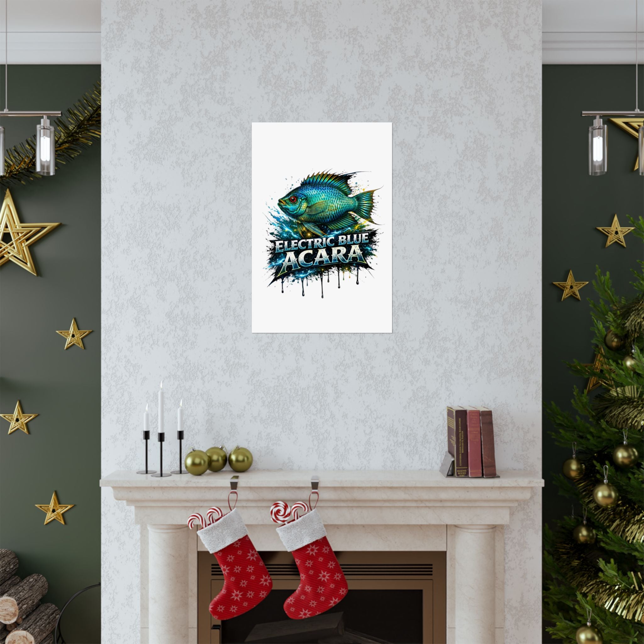 Electric Blue Acara – Matte Vertical Poster