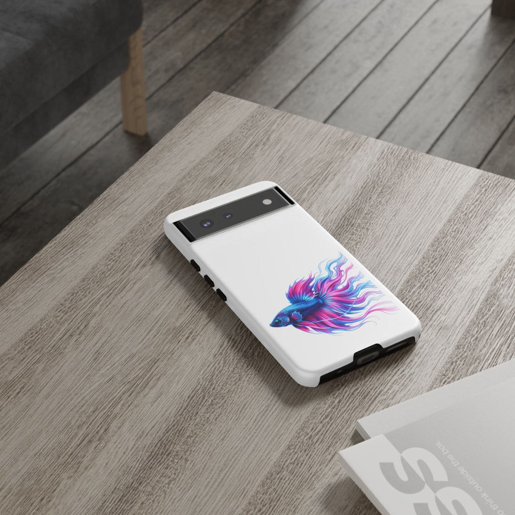Betta Fish Tough Phone Case — Colorful Watercolor Fish Protective Cover