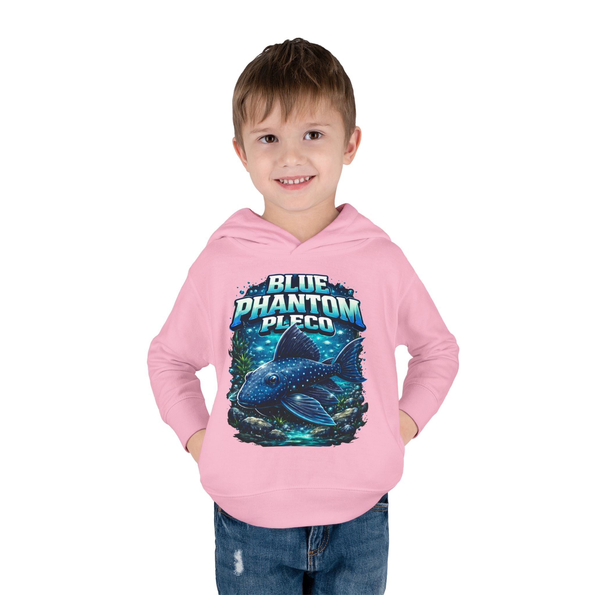 Toddler Hoodie — 'Blue Phantom Pleco' Cute Aquarium Fish Pullover