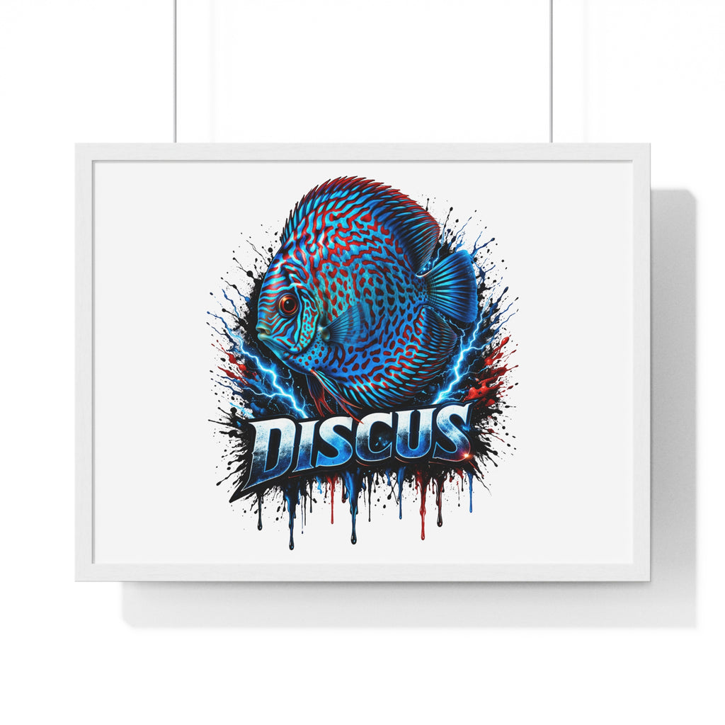 Discus Fish Framed Poster — Colorful Aquarium Artwork
