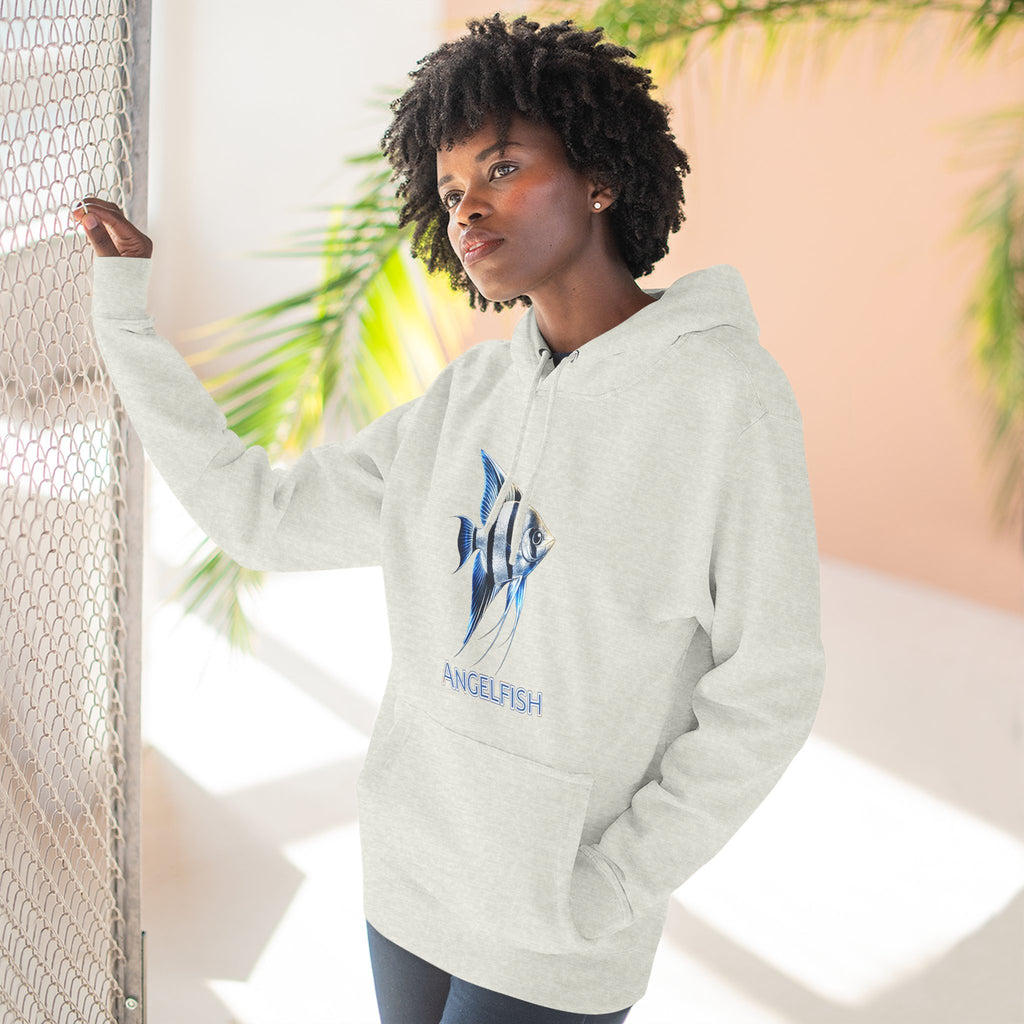 Angelfish Graphic Hoodie — Blue Aquarium Fish Pullover