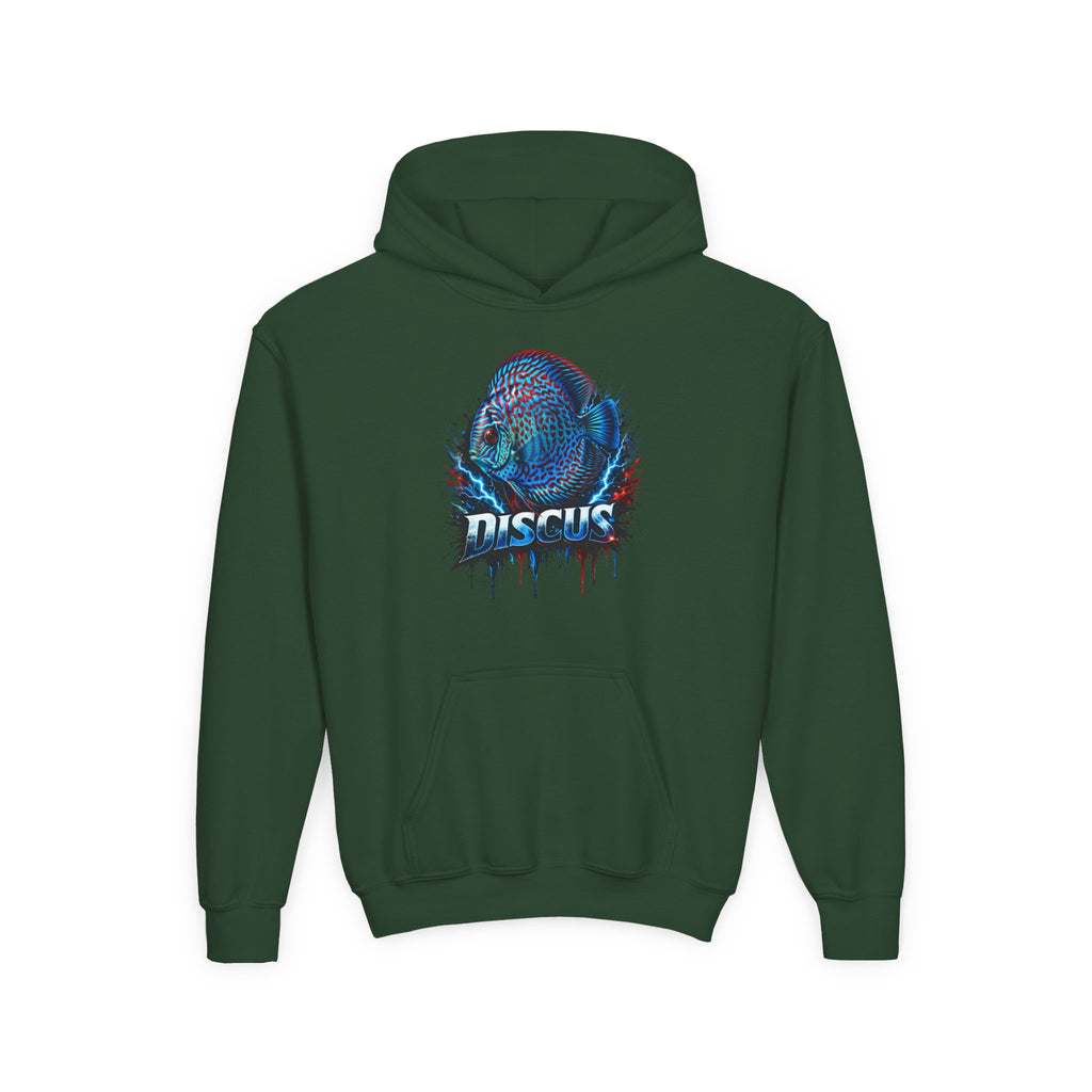 Youth Hoodie — Colorful Discus Fish Graphic Pullover
