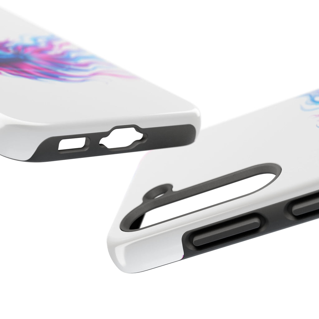 Betta Fish Tough Phone Case — Colorful Blue & Pink Aquarium Art