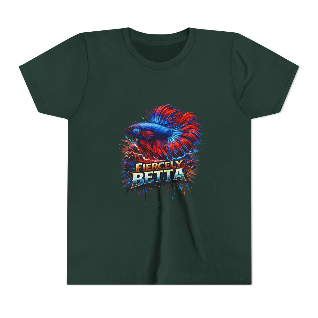 Fiercely Betta Youth Tee - Colorful Betta Fish Graphic Shirt