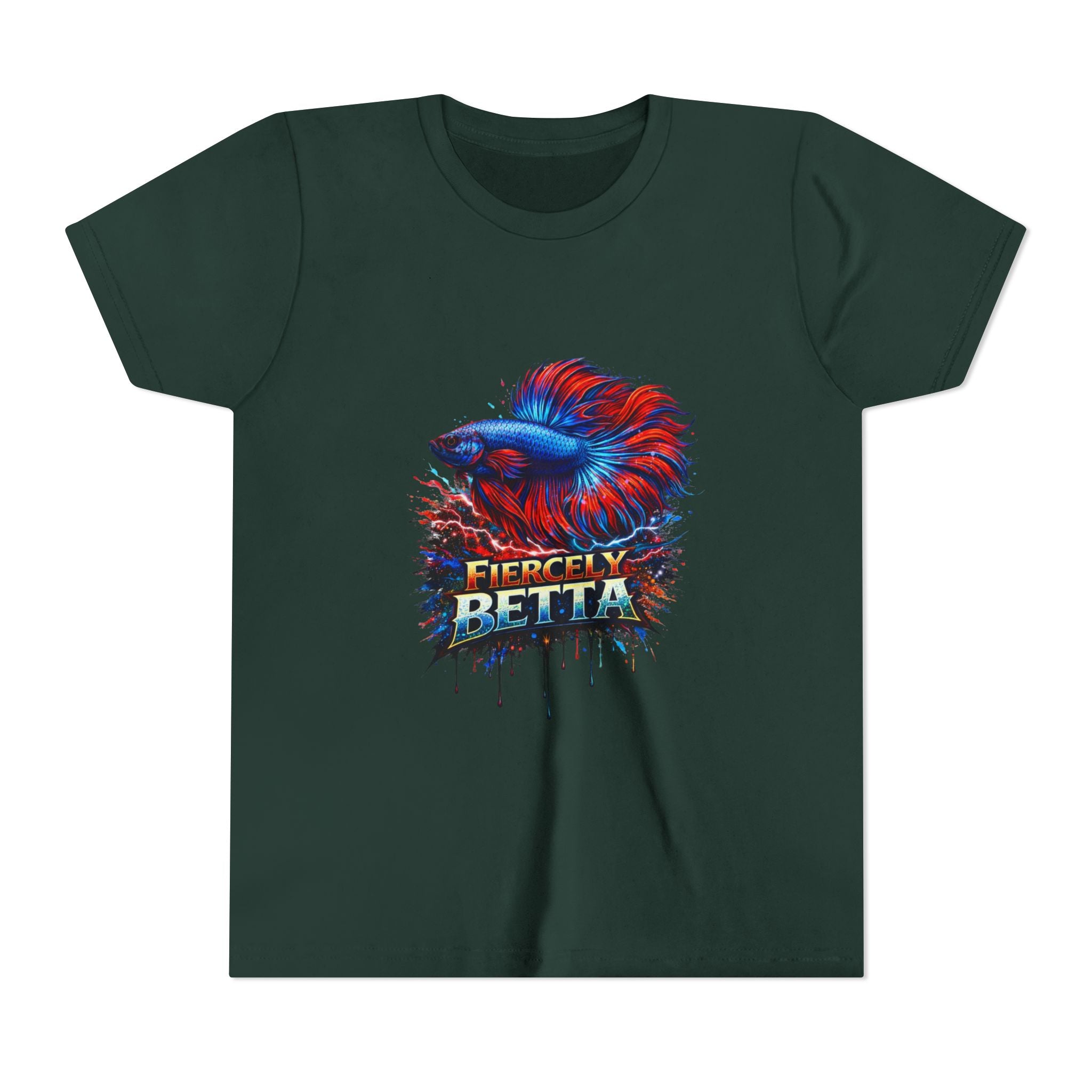 Fiercely Betta Youth Tee - Colorful Betta Fish Graphic Shirt