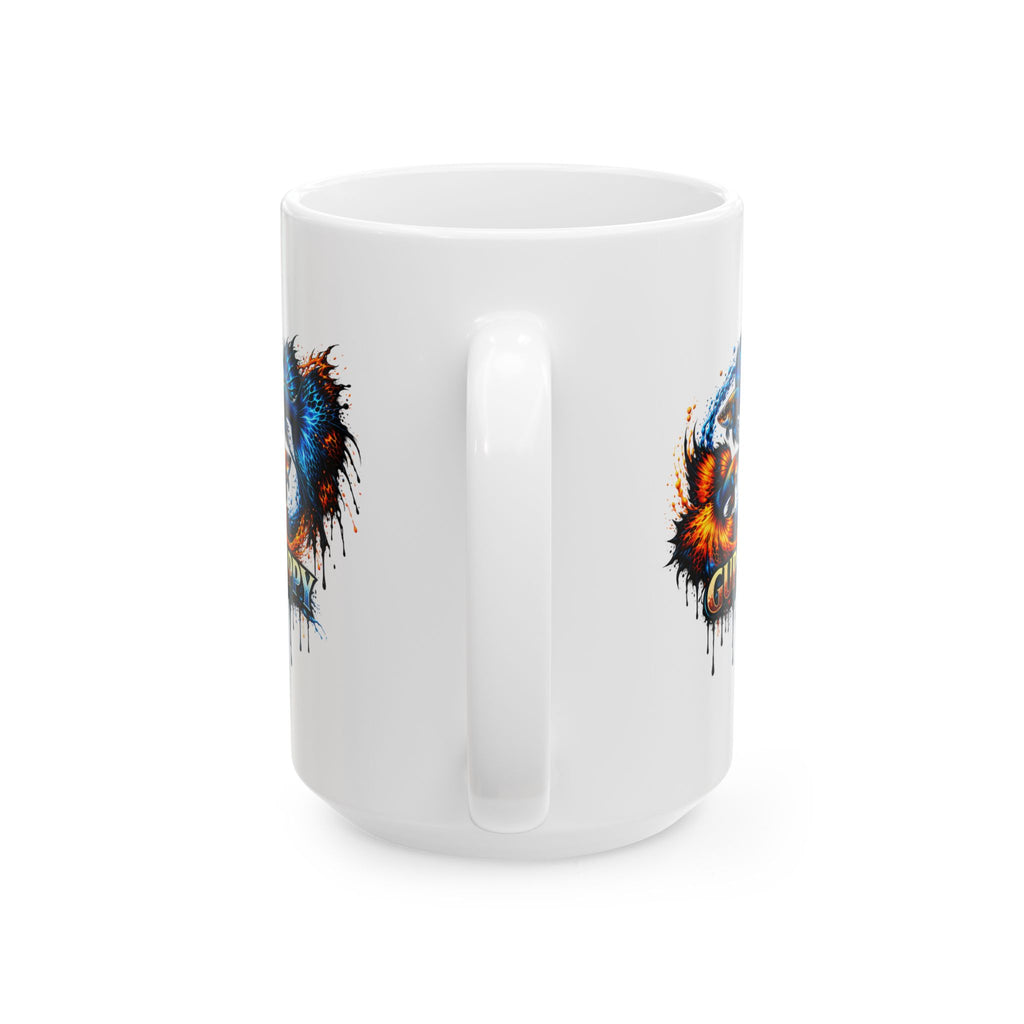 Fire & Ice Guppy – "Neon Flare" Glossy Ceramic Mug (11oz, 15oz)