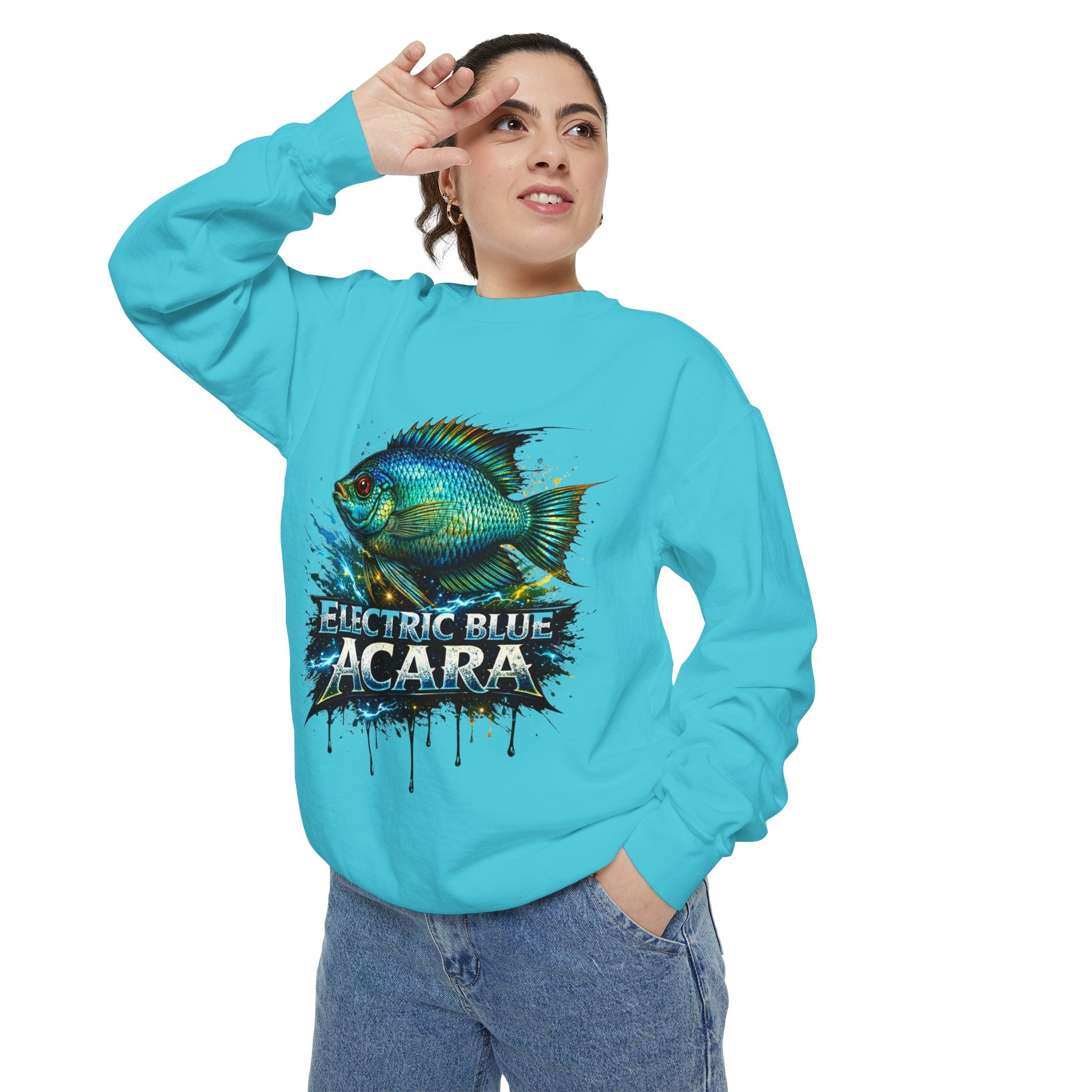 Electric Blue Acara – Garment-Dyed Premium Sweatshirt