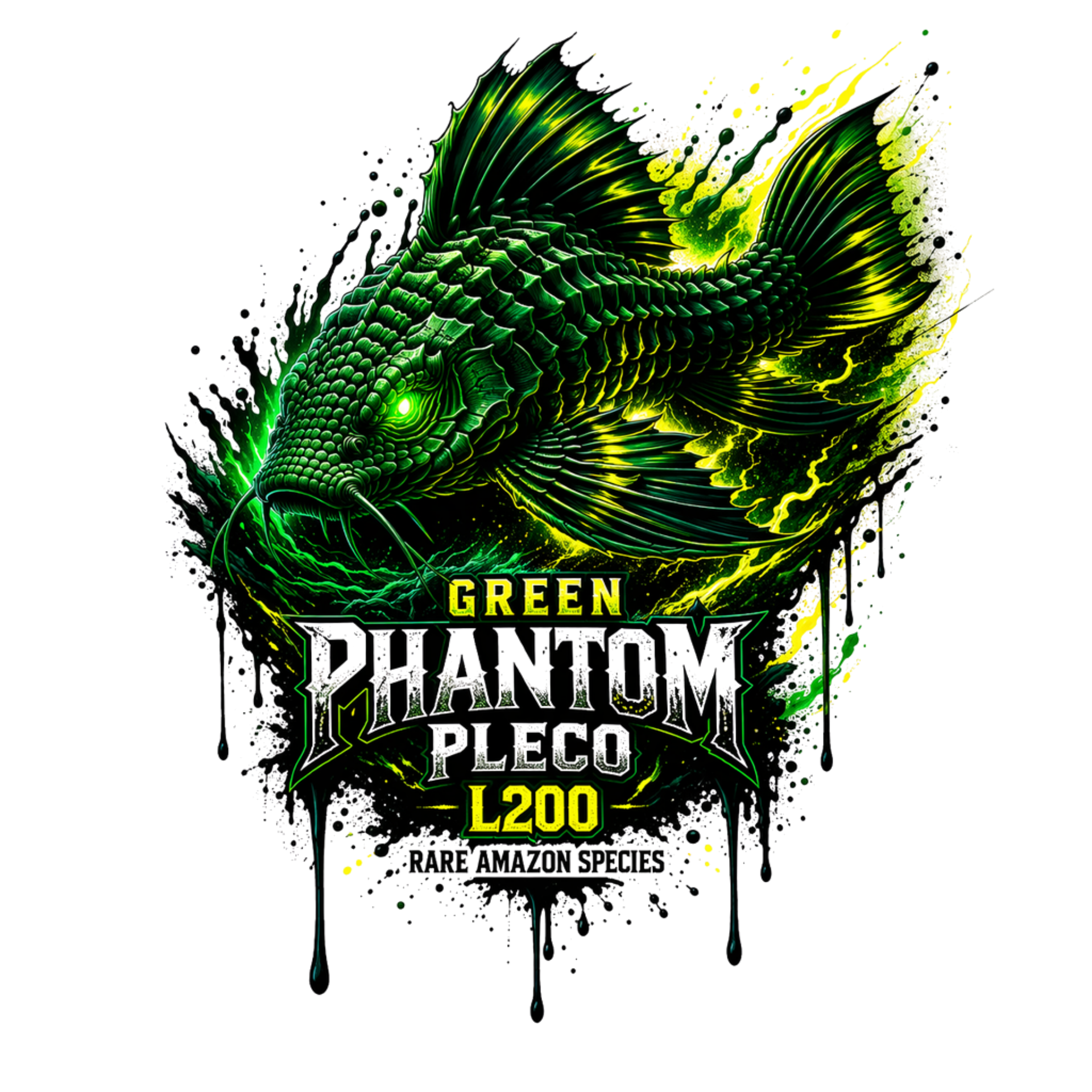 Green Phantom Pleco Tee — Graphic Fish Aquarium Shirt