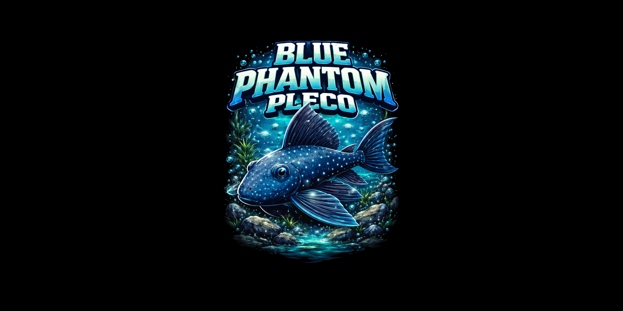 Blue Phantom Pleco Desk Mat — Aquarium Fish Gaming Mouse Pad