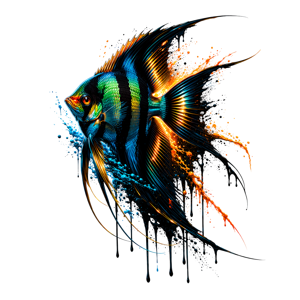 Vibrant Drip Angelfish Graphic Tee