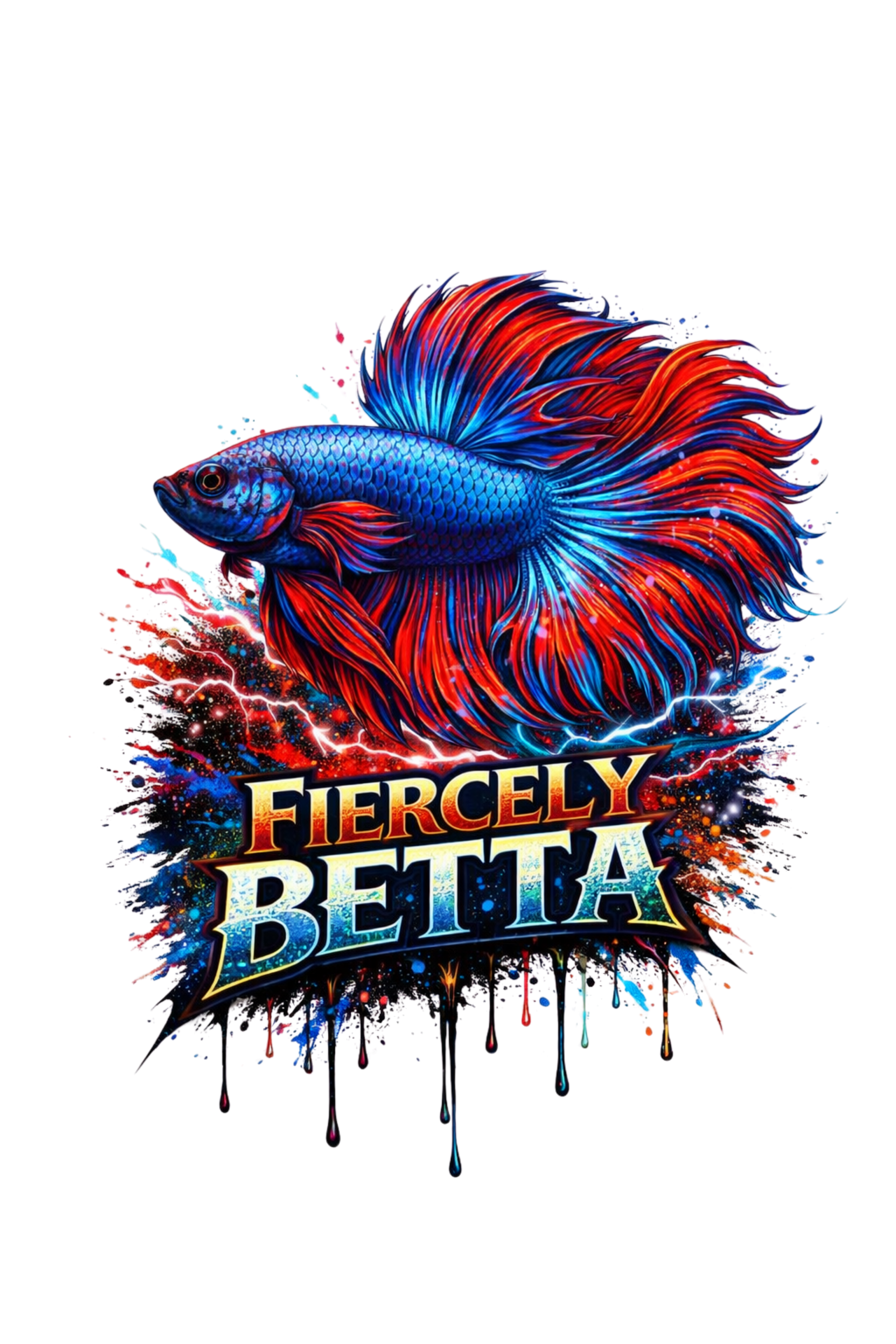 Framed Betta Poster — "Fiercely Betta" Colorful Fish Wall Art