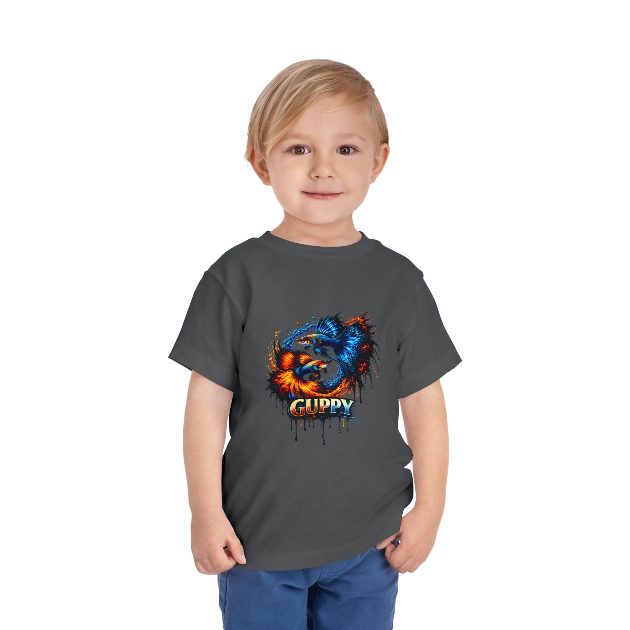 Fire & Ice Guppy – Toddler "Neon Flare" Premium Tee