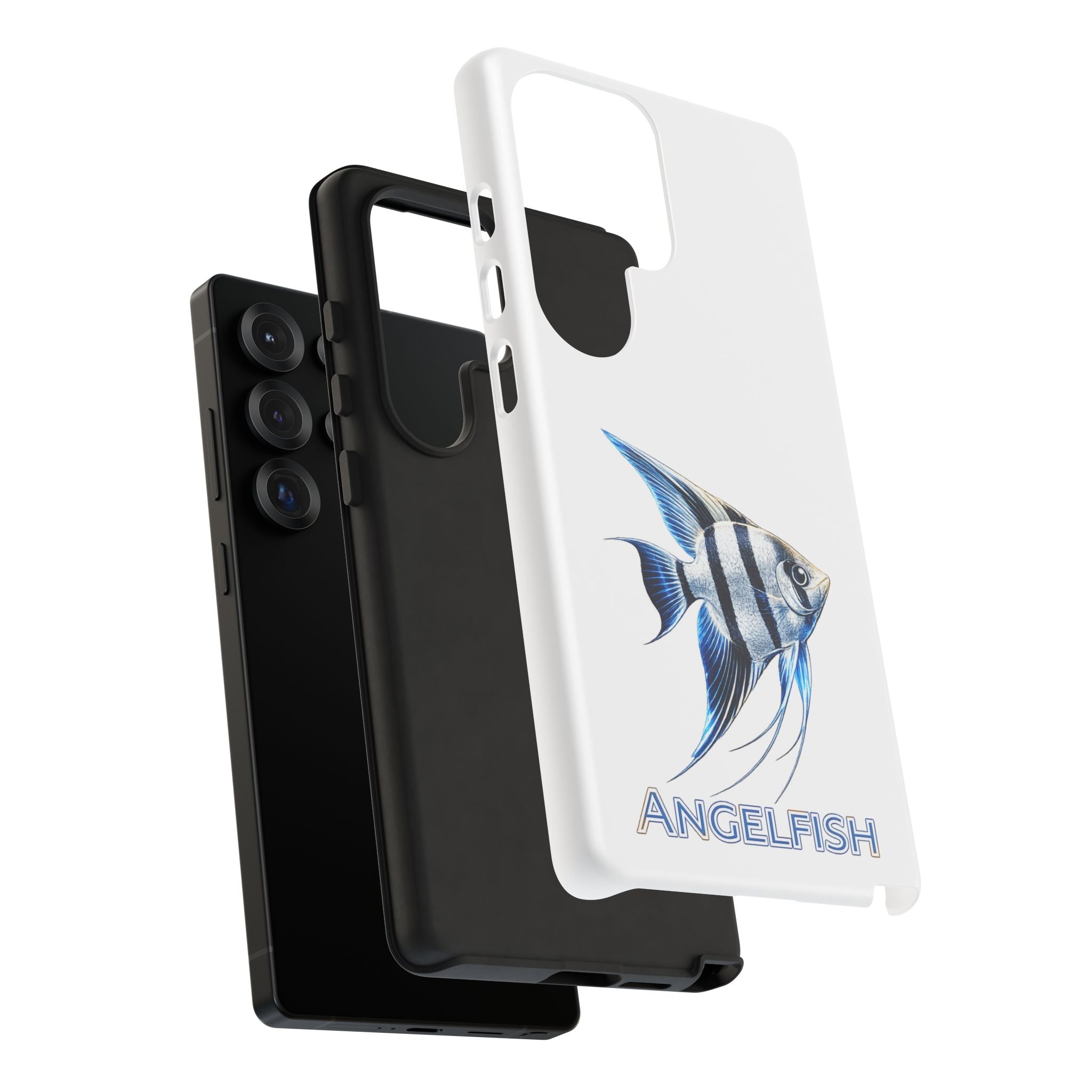 Angelfish Tough Phone Case – Durable Protective Case with Blue Tropical Fish Design