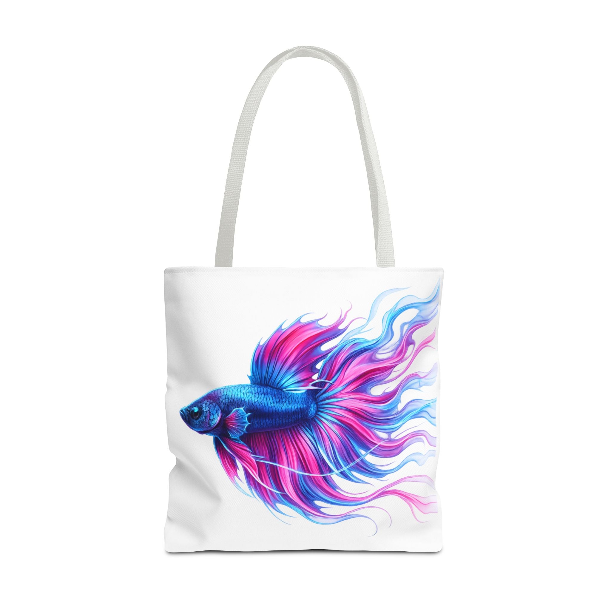 Colorful Betta Fish Tote Bag — Vibrant Blue & Pink Aquatic Art Beach Tote