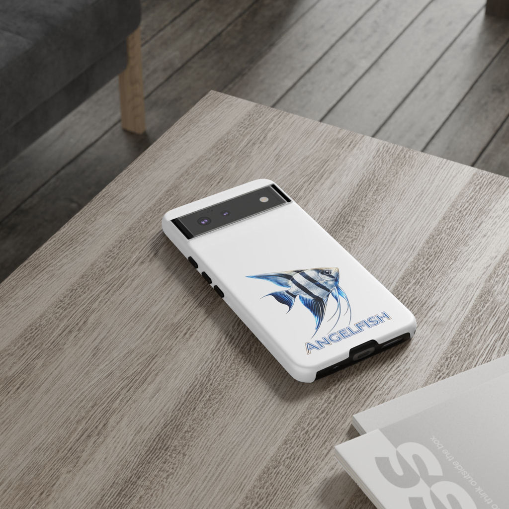 Angelfish Tough Phone Case – Durable Protective Case with Blue Tropical Fish Design