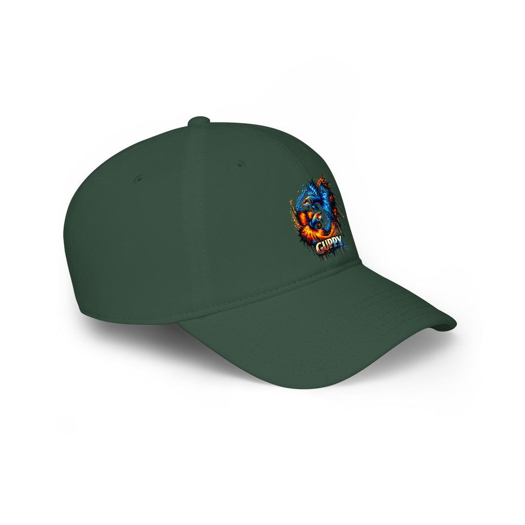 Low Profile Cap — Colorful Grunge Fish 'Guppy' Embroidered Hat