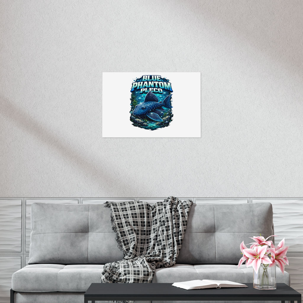 Blue Phantom Pleco L-128 – Premium Uncoated Matte Poster